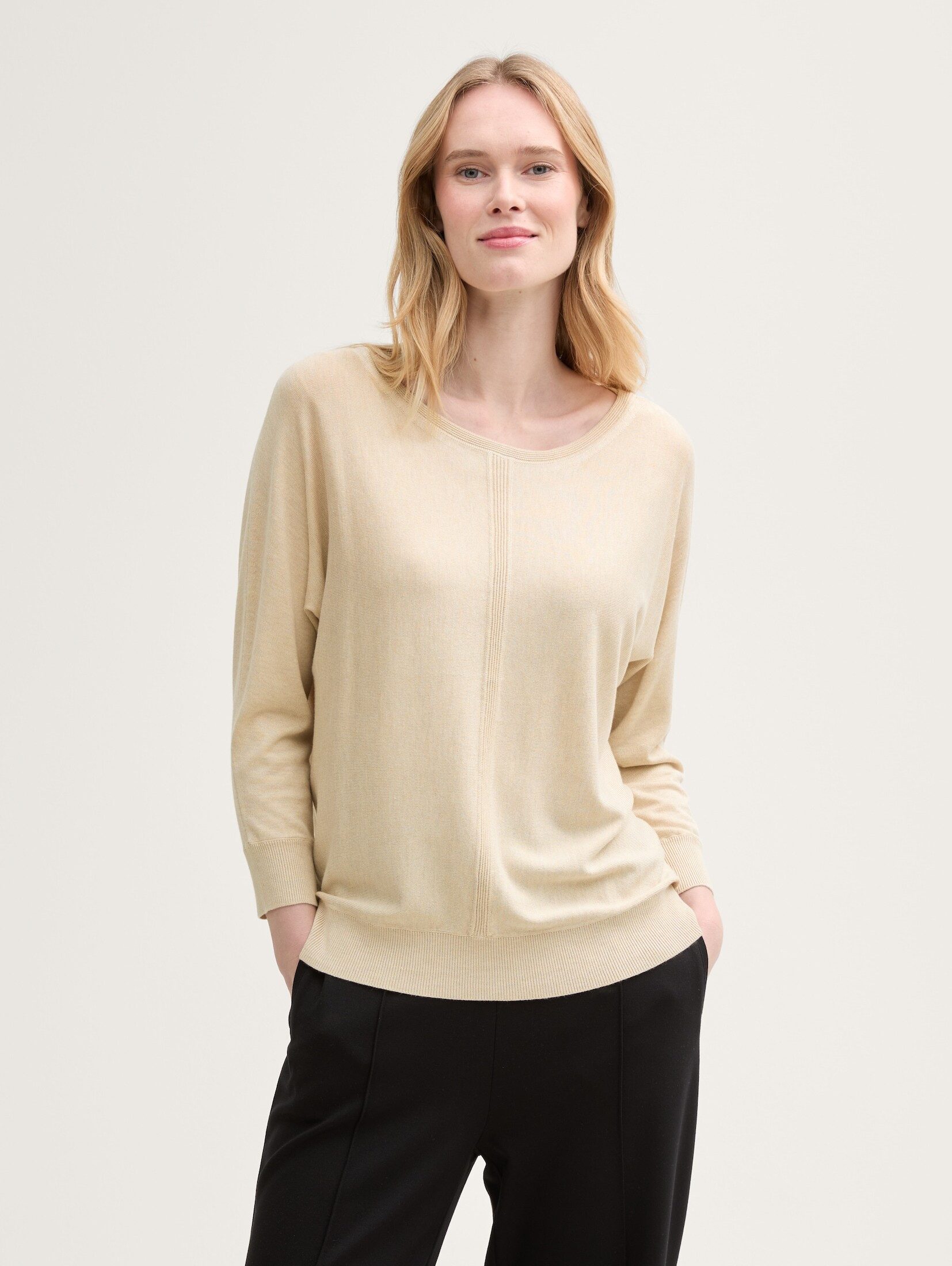Strickpullover Strickpullover mit U-Boot-Ausschnitt