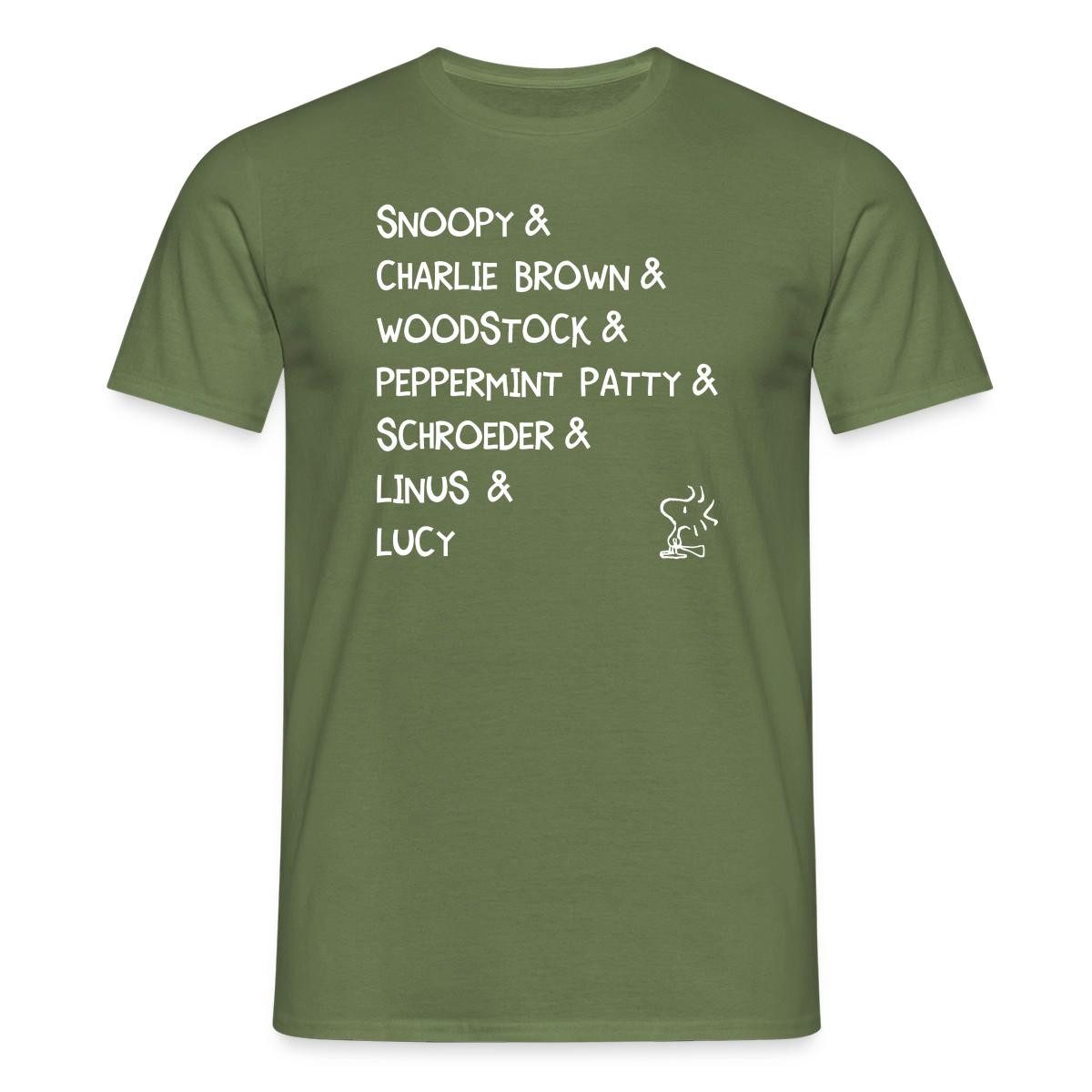 Spreadshirt T-Shirt Peanuts Snoopy & Charlie Brown & Woodstock Charaktere Männer T-Shirt (1-tlg)
