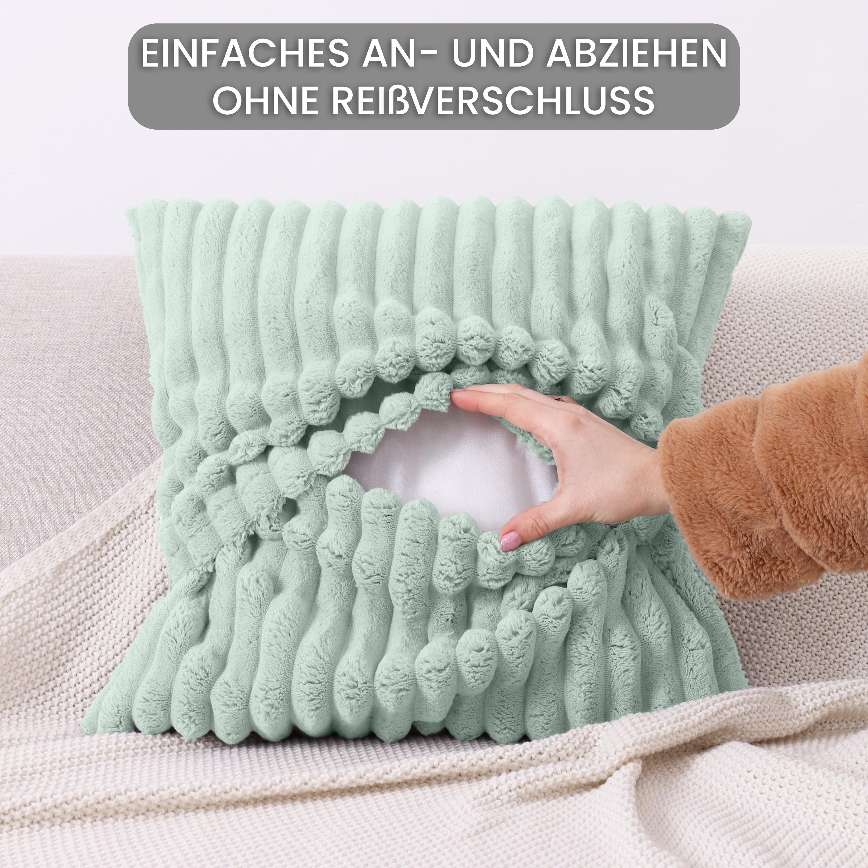 Amilian Dekokissen 2er Set - Zierkissen mit Füllung; Sofakissen; Couchkissen, (2 Stück), 40x40 cm, Dekokissen mit Füllung und Bezug; Wohnkissen