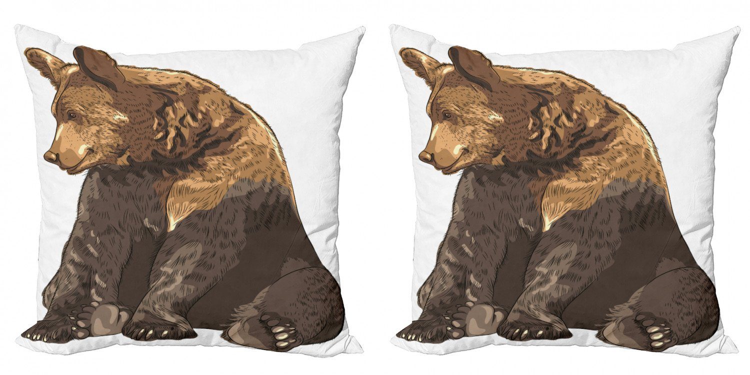 Kissenbezüge Modern Accent Doppelseitiger Digitaldruck, Abakuhaus (2 Stück), Bär Wildlife Tier Cartoon
