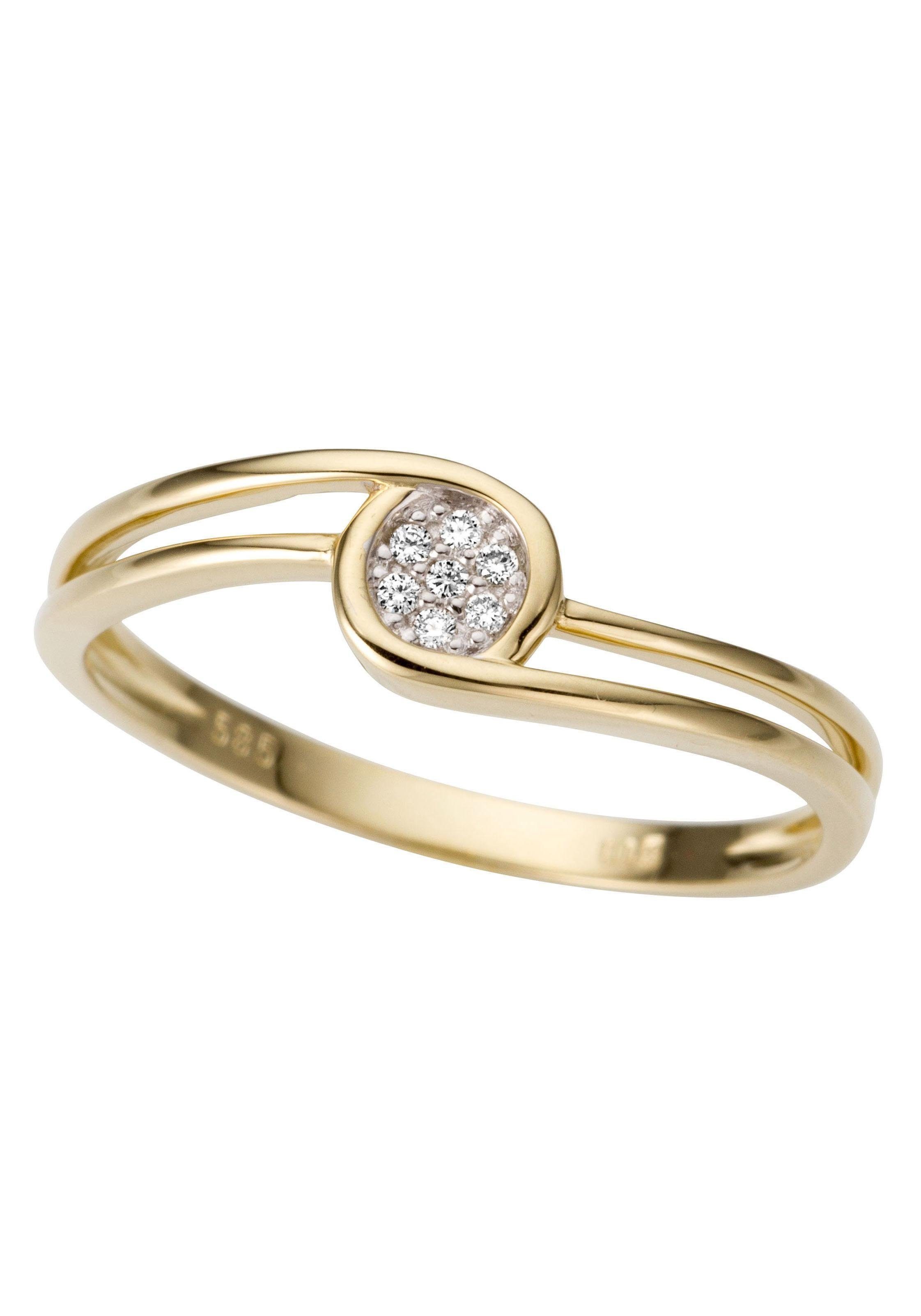 Firetti Goldring Schmuck Geschenk Gold 333 Teilweise mehrreihig, massiv, mit Brillanten