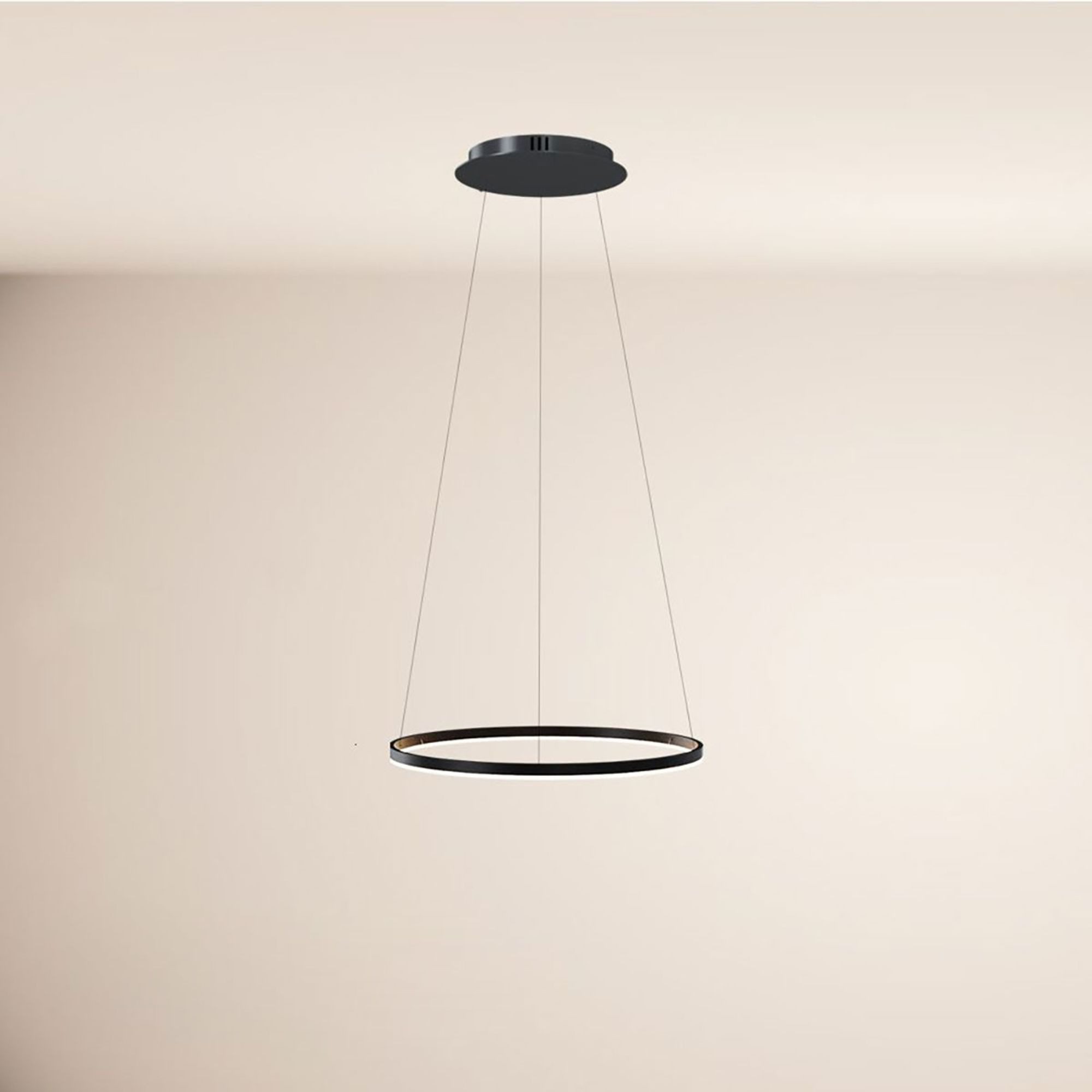 s.luce Pendelleuchte LED Pendelleuchte Ring 60 direkt oder indirekt 5m Abhängung Gold, Warmweiß