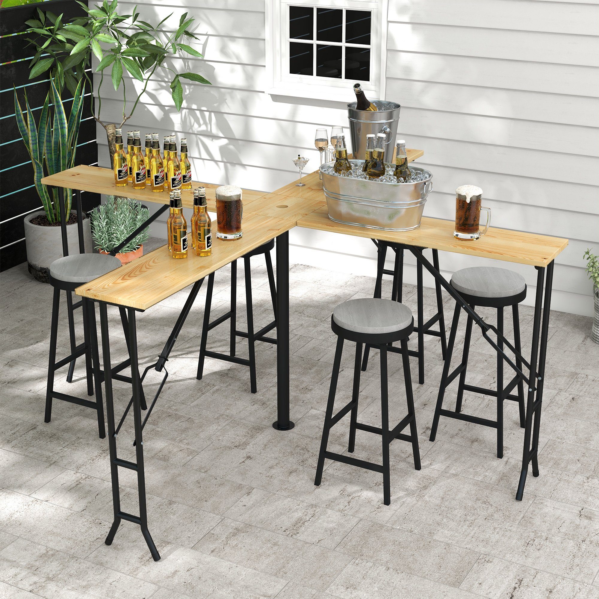 Outsunny Bierzeltgarnitur Bierzelttisch für 20 Personen, günstig online kaufen