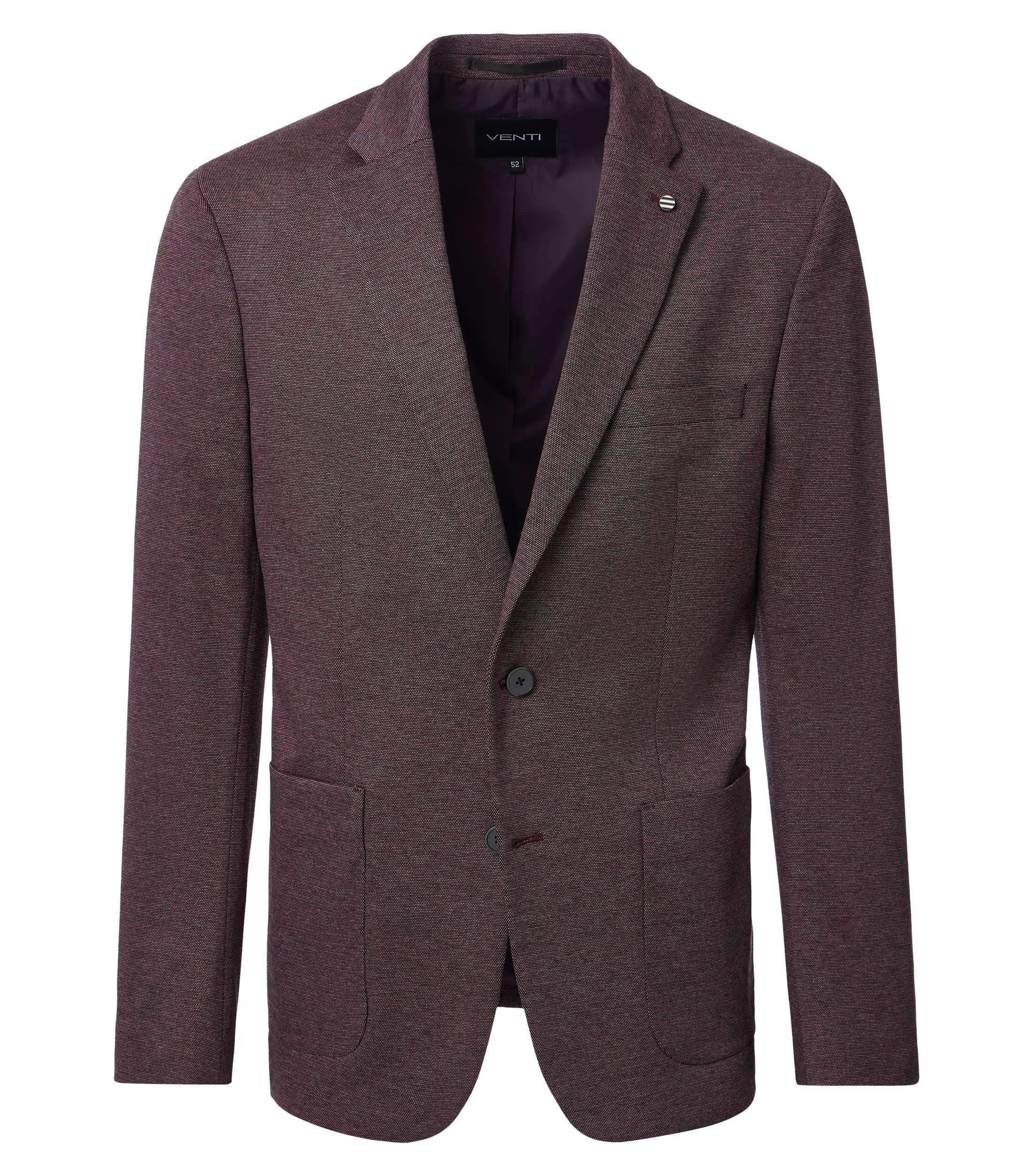 VENTI Sakko VENTI City Herren Sakko Revers Casual-Fit Stretch Bi-Color Rot