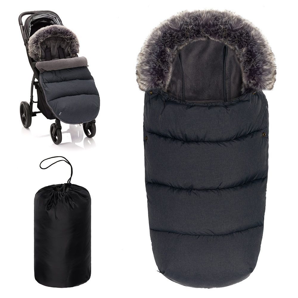 Fußsack Melange Dunkelgrau