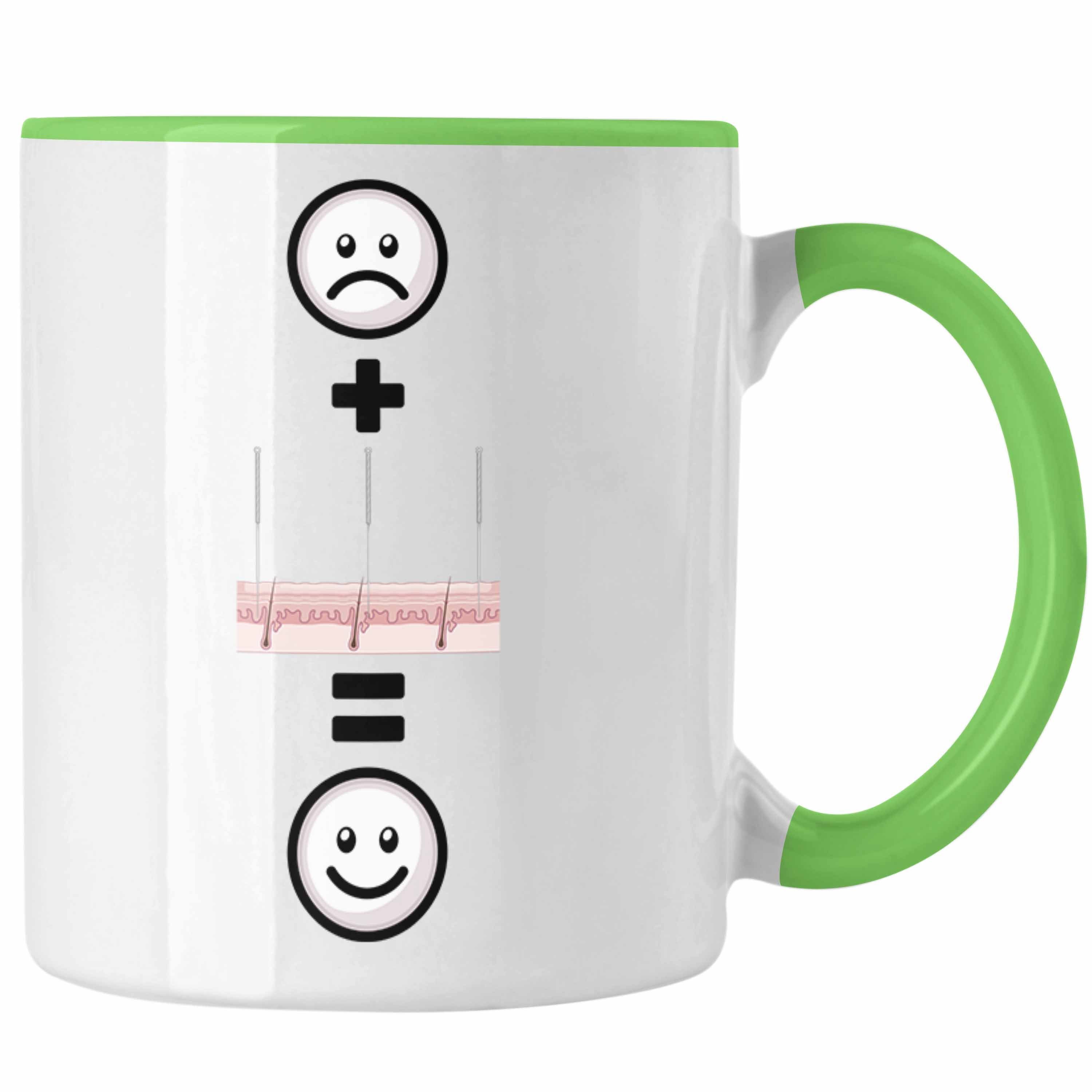 Trendation Tasse Akupunktur Tasse Geschenk für Akupunktur-Liebhaber Lustige Geschenkide Grün