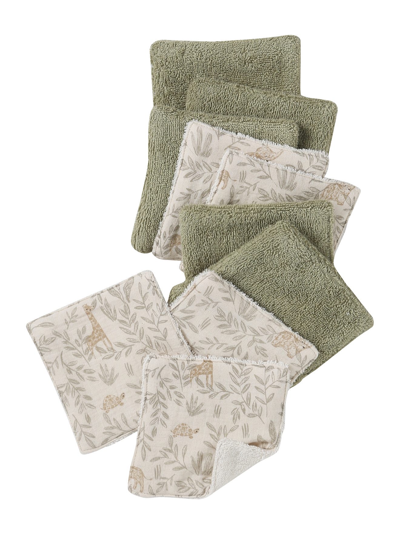 vertbaudet Waschlappen Baby Waschlappen mit Aufbewahrungsbeutel, 10er-Pack – Bild 2 von 3