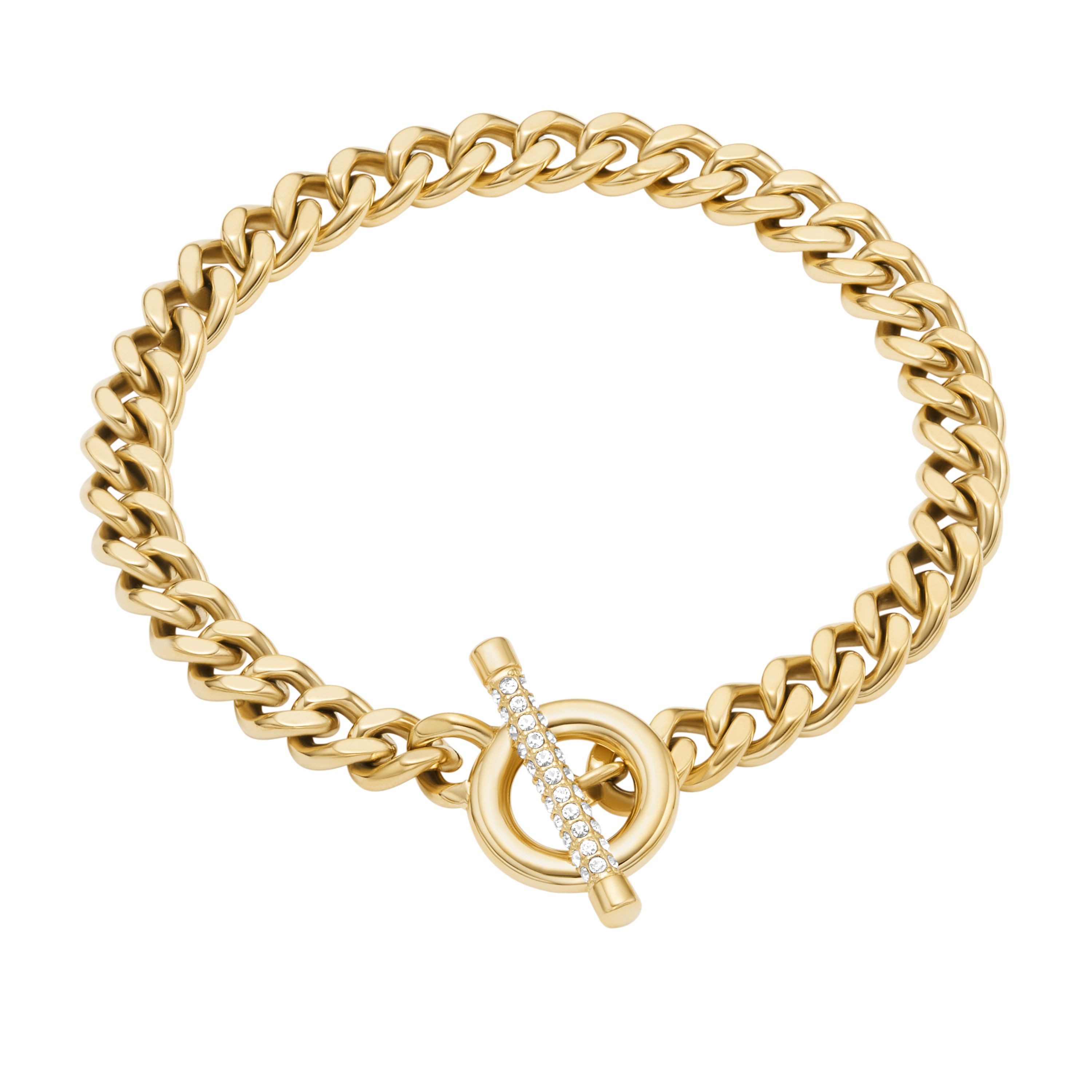 Fossil Armband Schmuck Geschenk Edelstahl CARLIE T-BAR, mit Glasstein günstig online kaufen