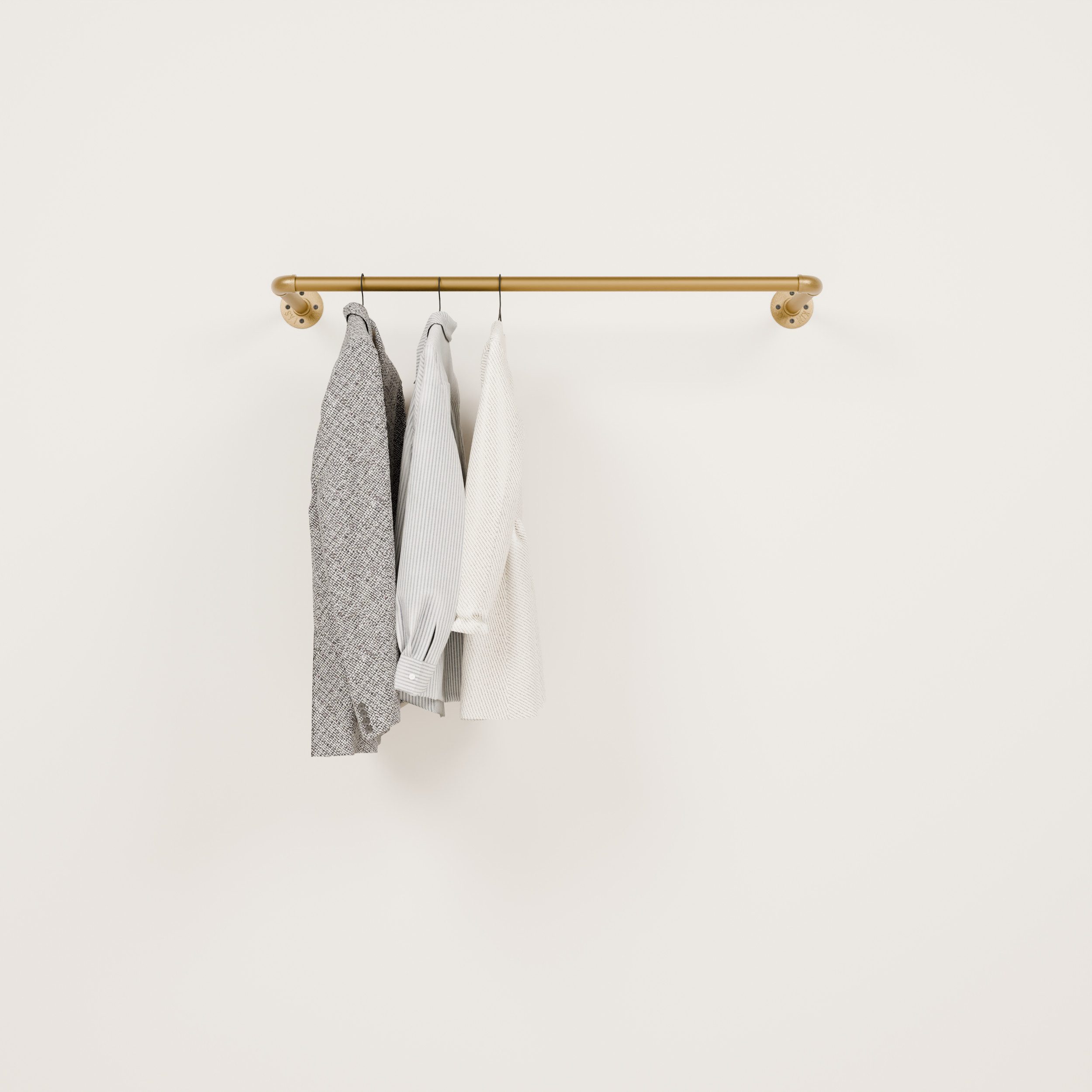 pamo. design Kleiderstange FINN Kleiderständer Garderobenstange für Jacken, Mäntel & Kleidung (Set, 1), goldene Kleiderstange zur Wandmontage im industrial Desi – Bild 3 von 5