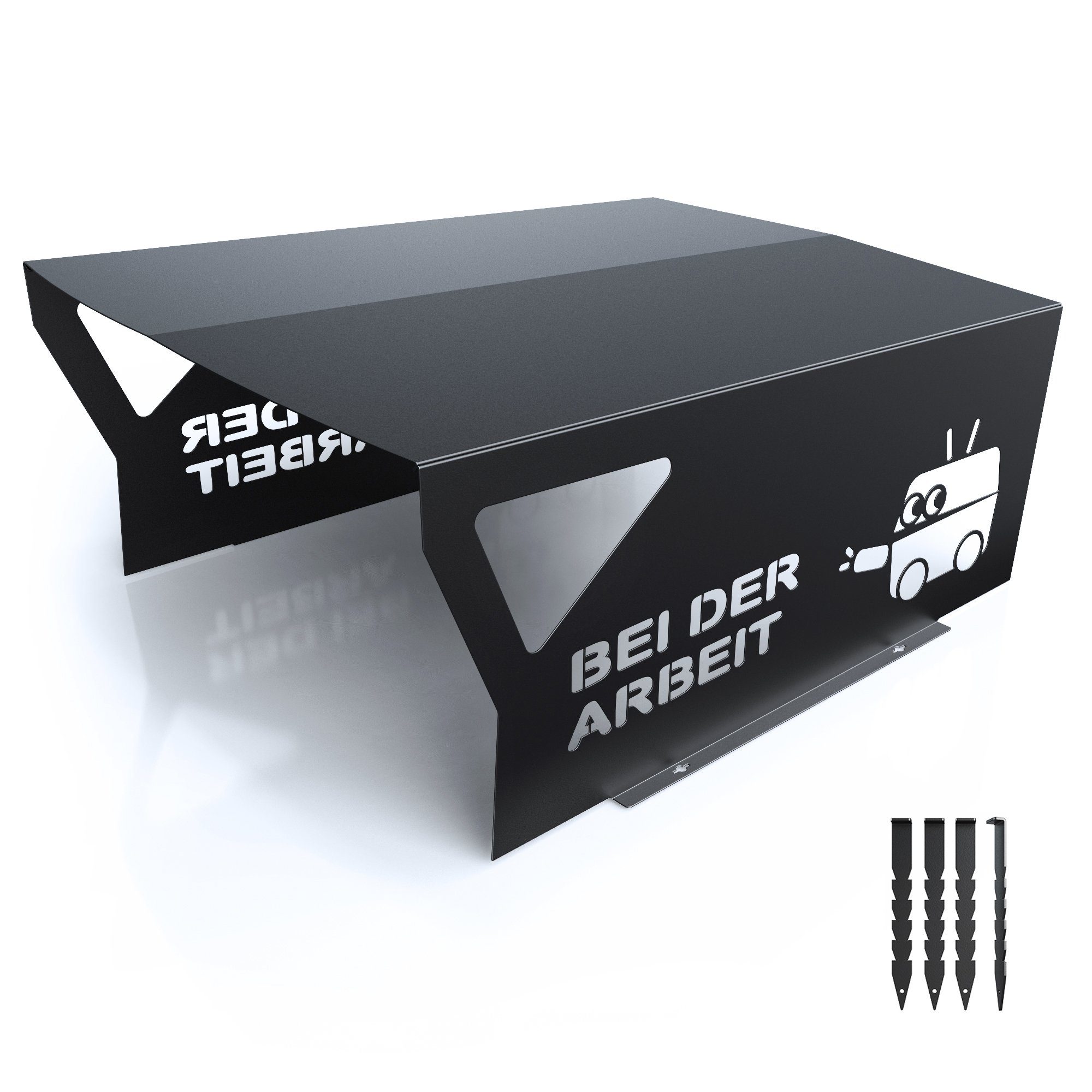 teileplus24 Mähroboter-Garage RG2 Rasenmäher Carport Rasenroboter Überdachung 60x78x33cm Schwarz schwarz