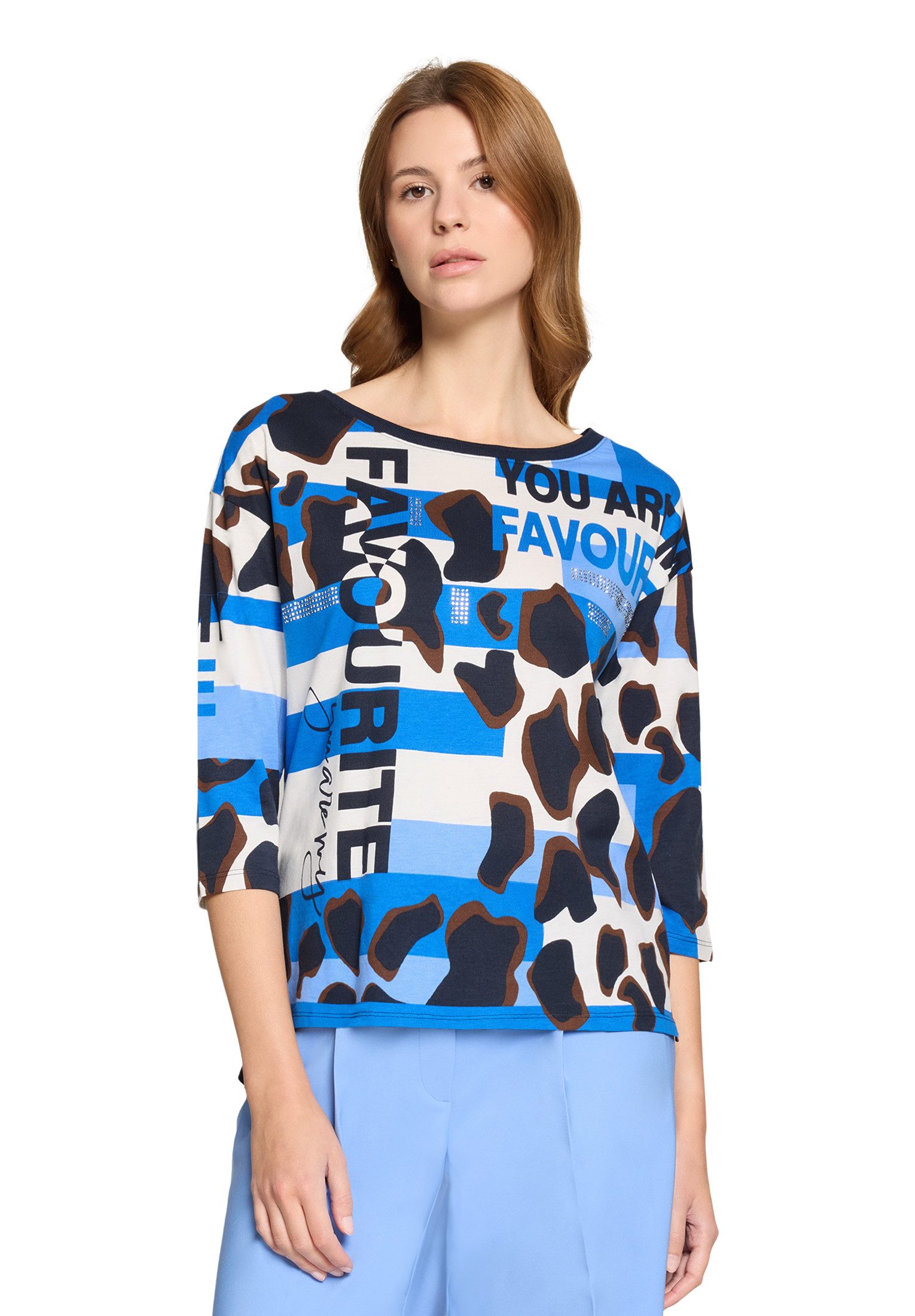 3/4-Arm-Shirt Damen mit Seitenschlitzen