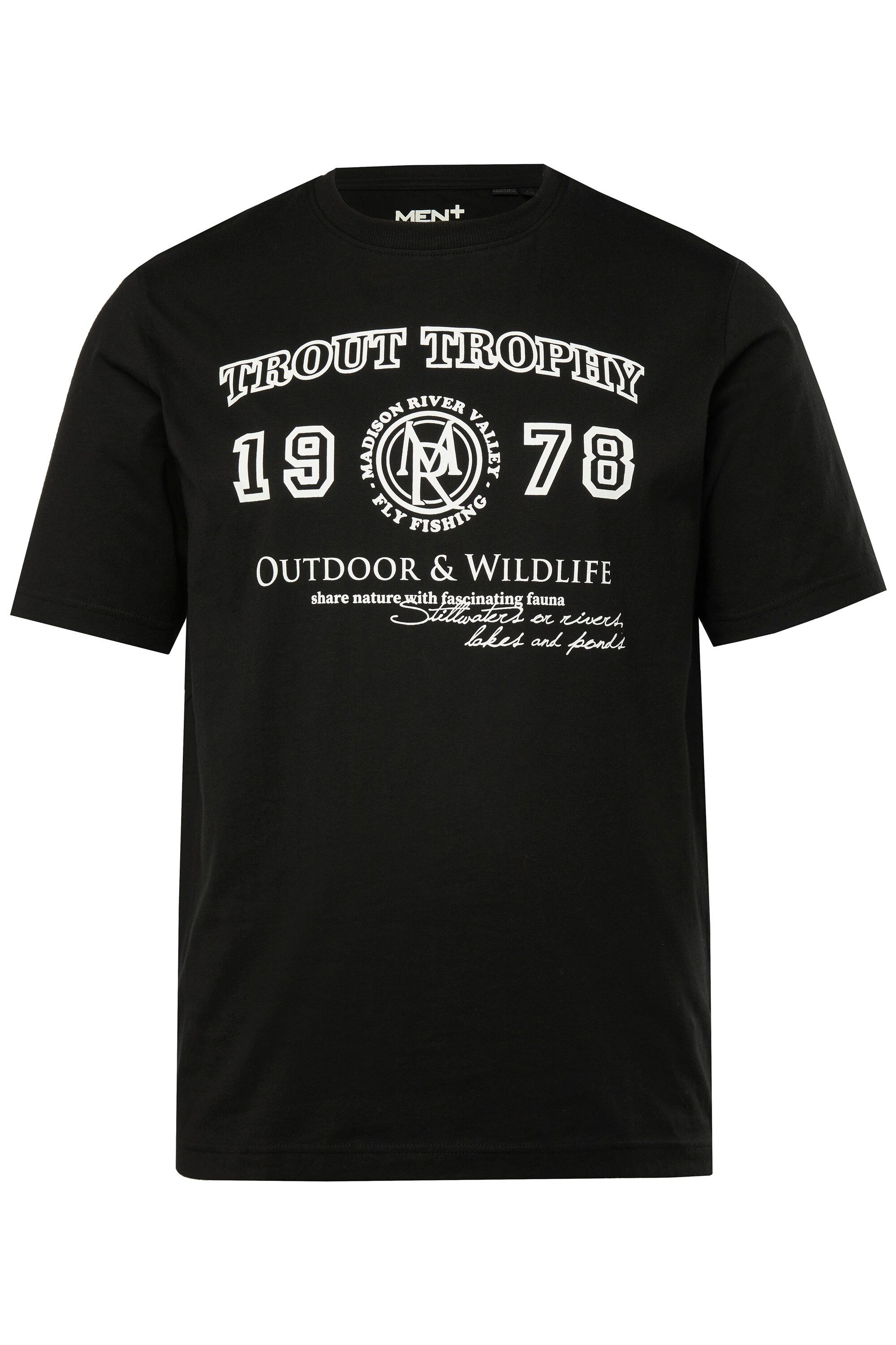 Men Plus T-Shirt T-Shirt Halbarm Brustprint günstig online kaufen