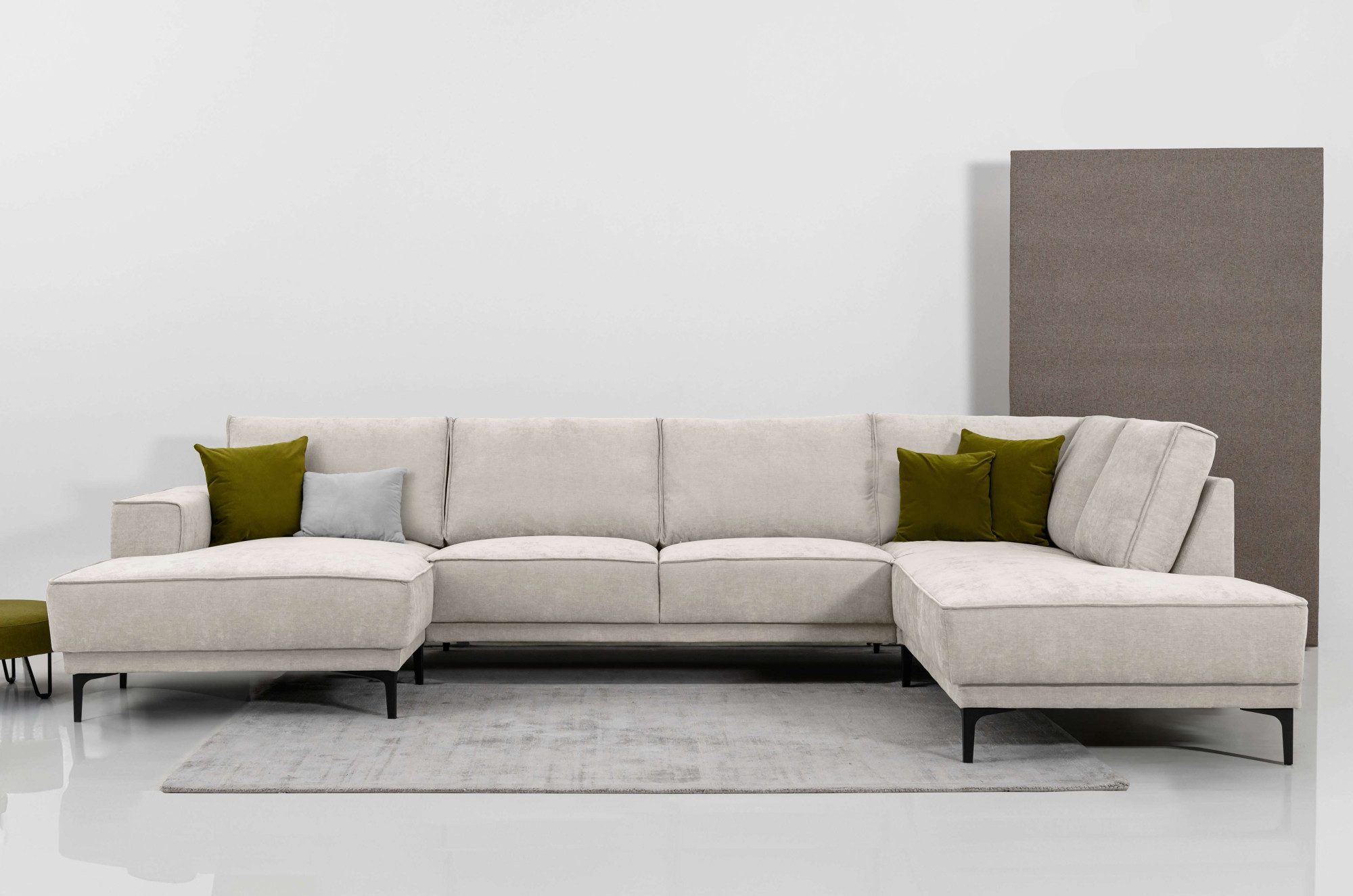 Places of Style Wohnlandschaft "XXL Sofa Oland, Struktur, Flachgewebe, Luxu günstig online kaufen