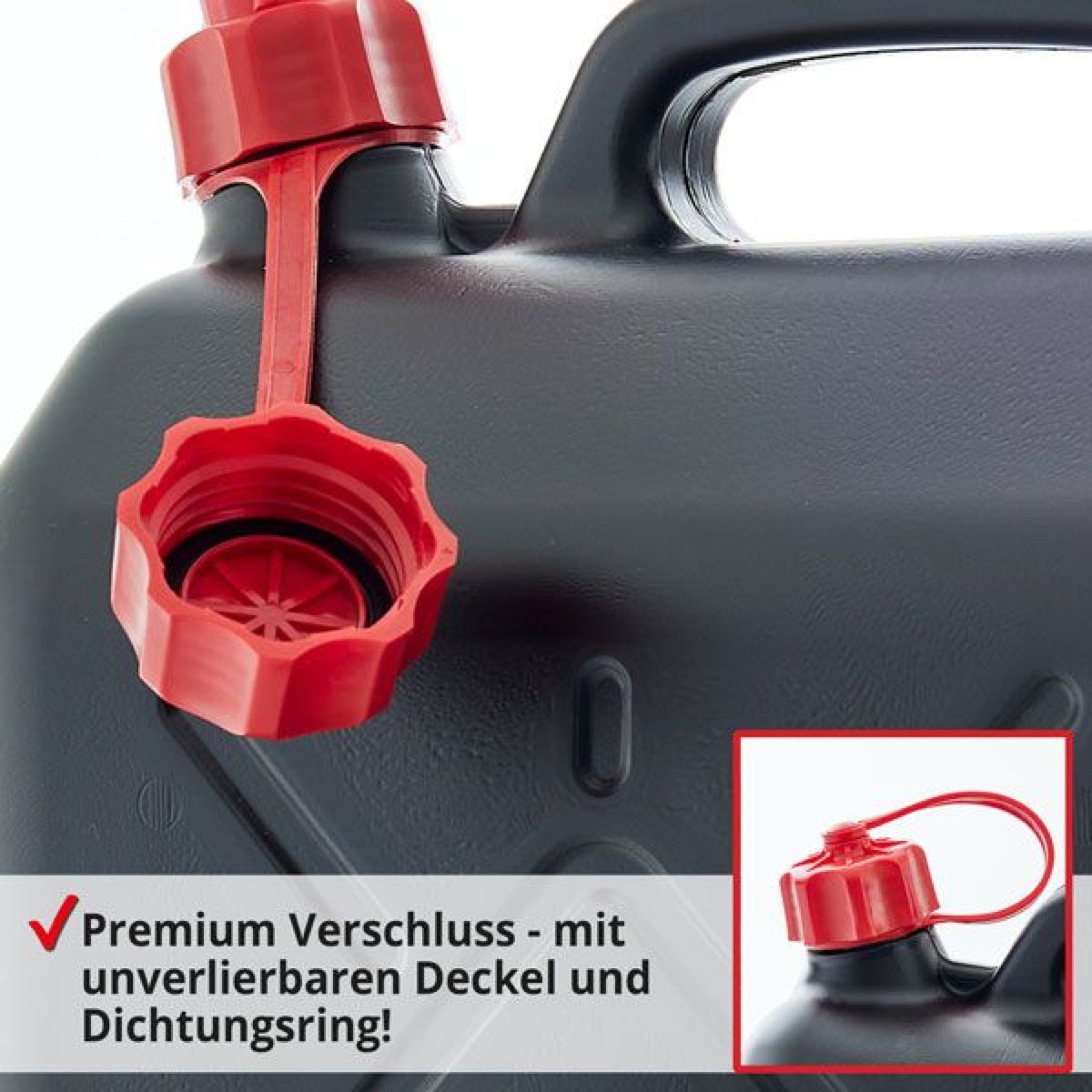 Hecht Benzinkanister mit flexiblem Ausgießrohr, 5 Liter, UN-Zulassung