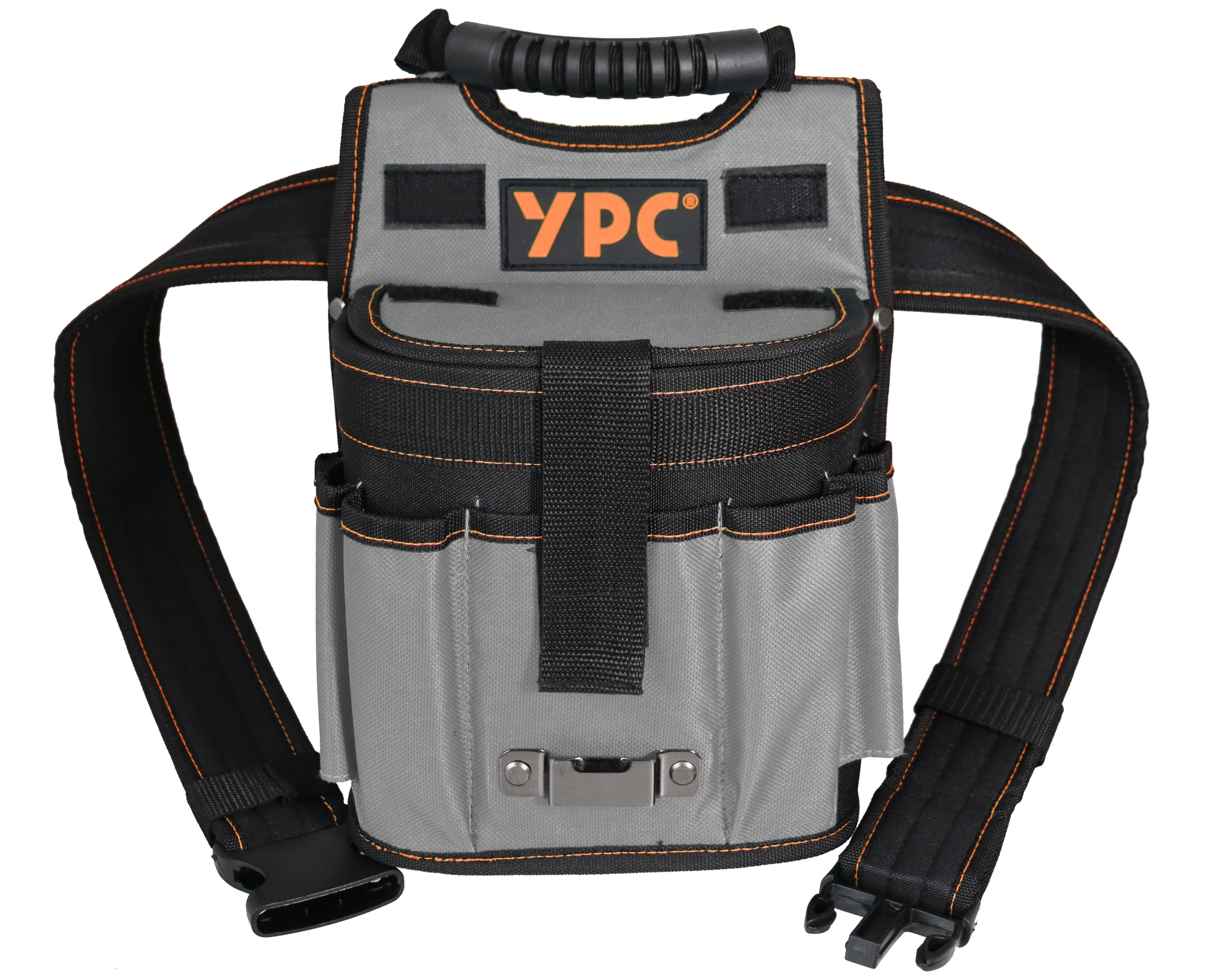 YPC 29x20x13cm, "Rapid" Tragkraft, Werkzeuggürtel, 5 Gürteltasche XXL, Grau Gürtel und Werkzeugtasche Halterungen großem Einschüben kg Fach, mit