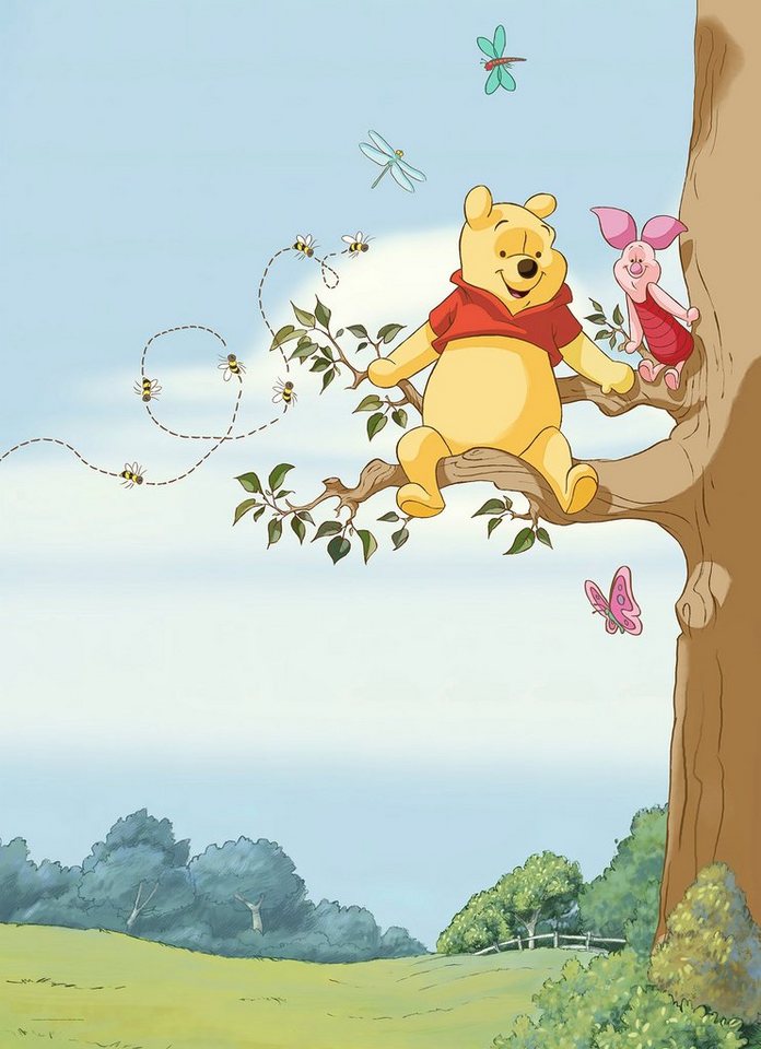 Komar Fototapete Winnie Pooh Tree, 184x254 cm (Breite x Höhe), inklusive  Kleister