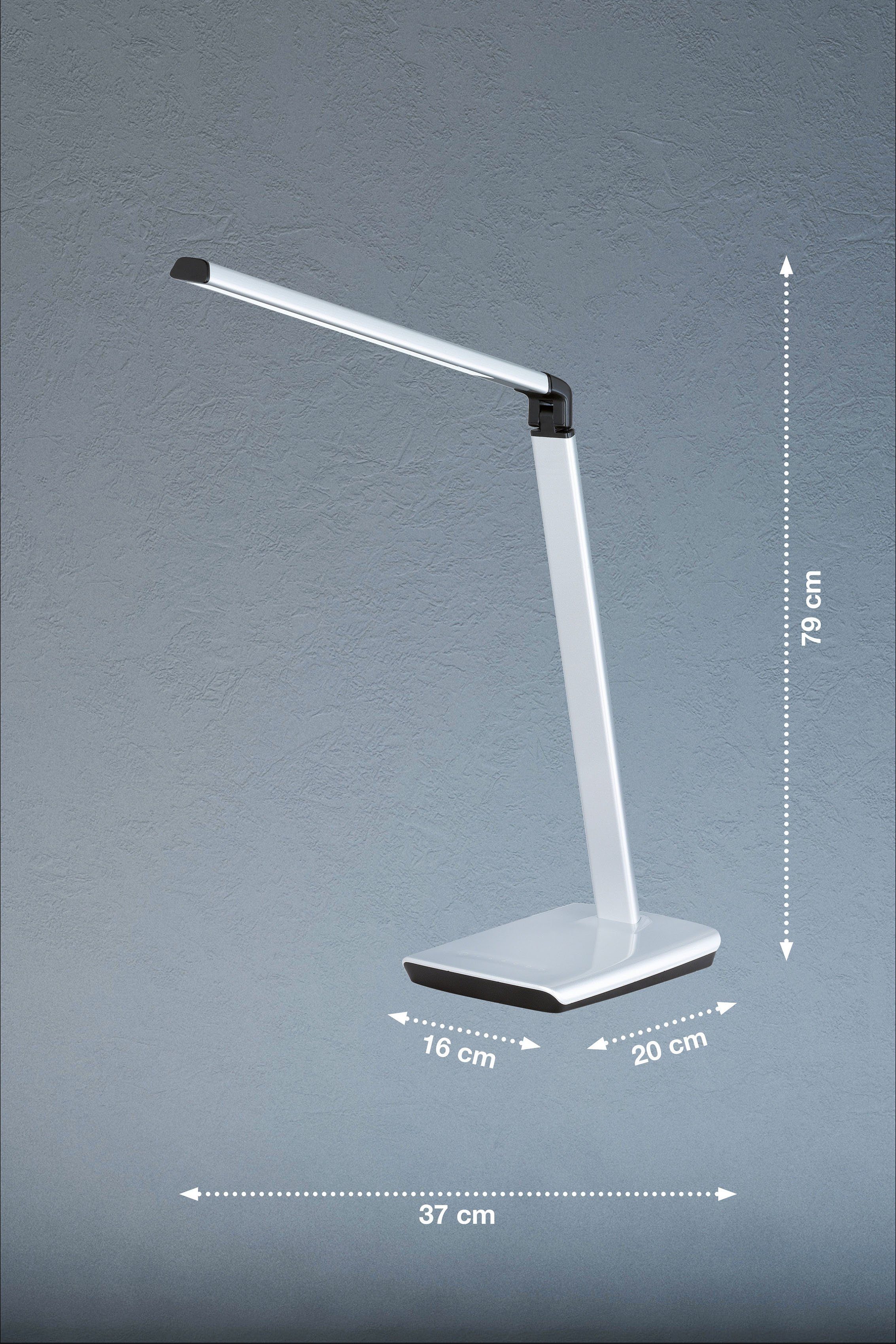 FISCHER & HONSEL LED Schreibtischlampe - Bright, warmweiß integriert, Dimmfunktion, LED kaltweiß fest