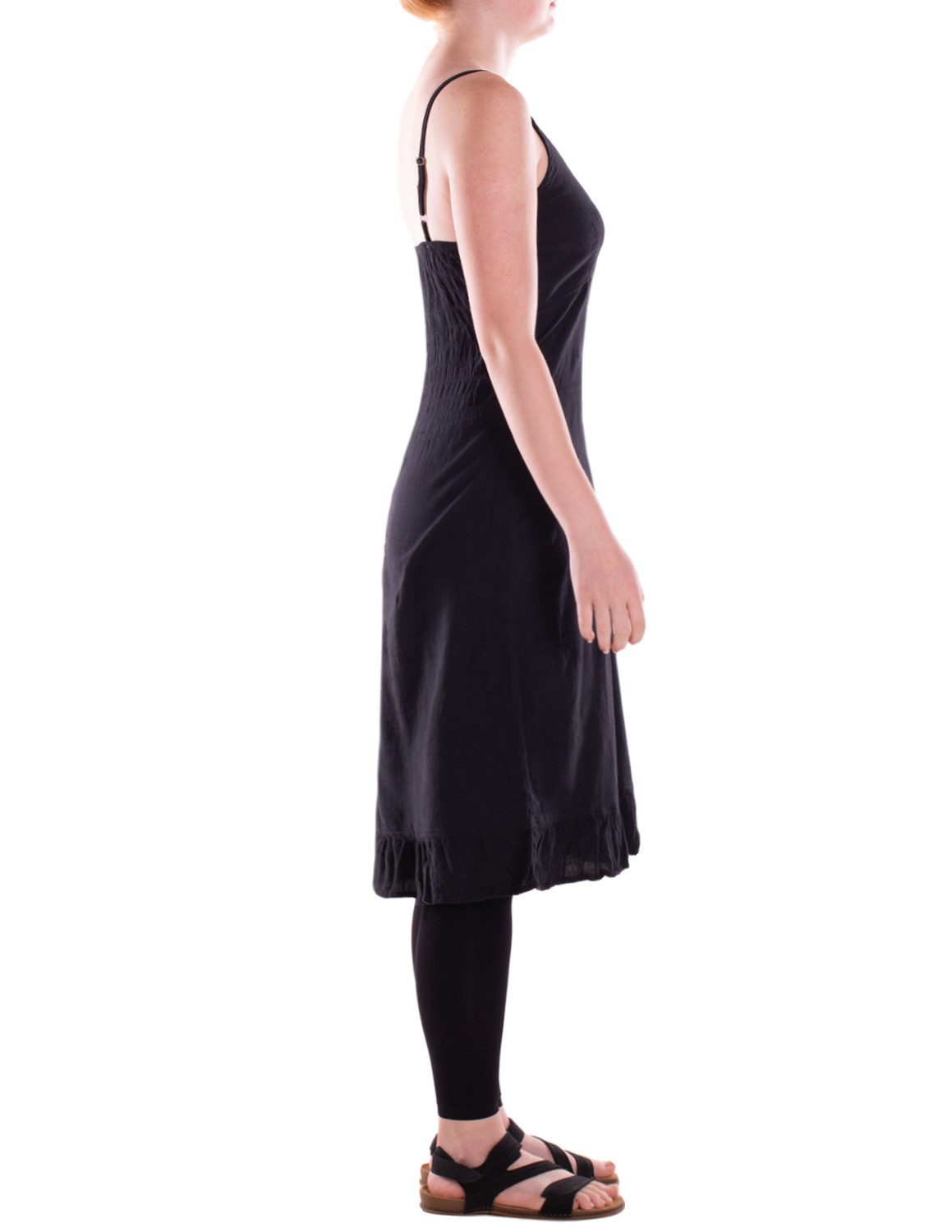 Vishes Sommerkleid Damen knielanges Kleid Baumwolle Casual ärmellos Spaghetti-Träger Alternative Bekleidung, Ethno, Hippie, Retro Style