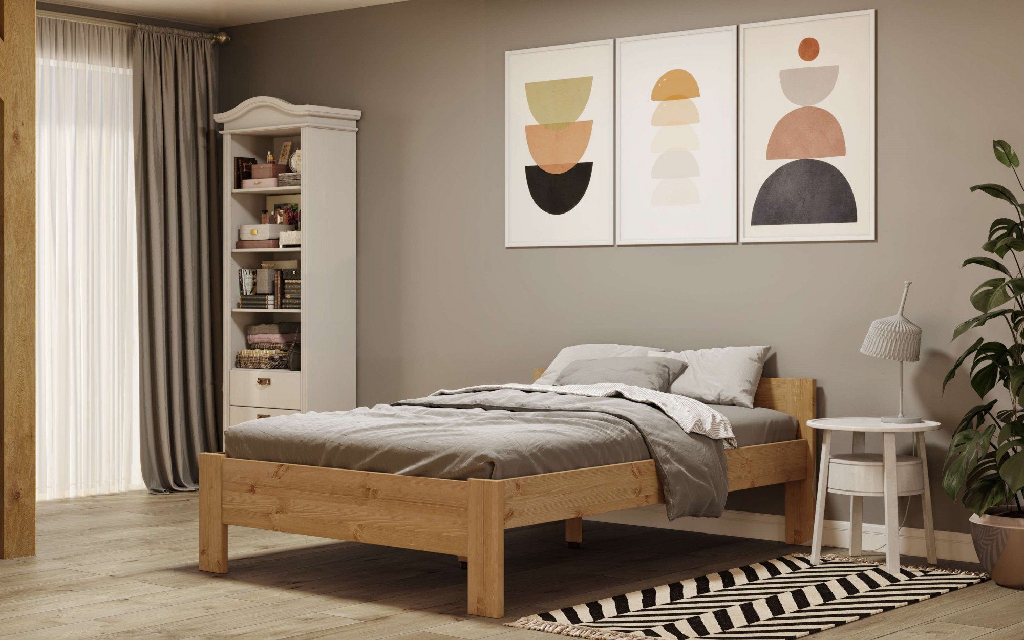 OTTO home Massivholzbett Hero, hohe Belastbarkeit, FSC®-zertifizierte Kiefer (Breite/Belastbarkeit 140cm/180 KG, 90cm/=120 KG), aus massiver Kiefer, inklusive Lattenrost, zeitloses Design