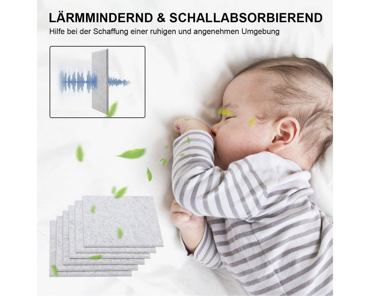 Thumbnail - Novzep Akustikplatte 12 Stück Akustikplatten Selbstklebend, Hohe Dichte Wandpaneel, 30*30cm