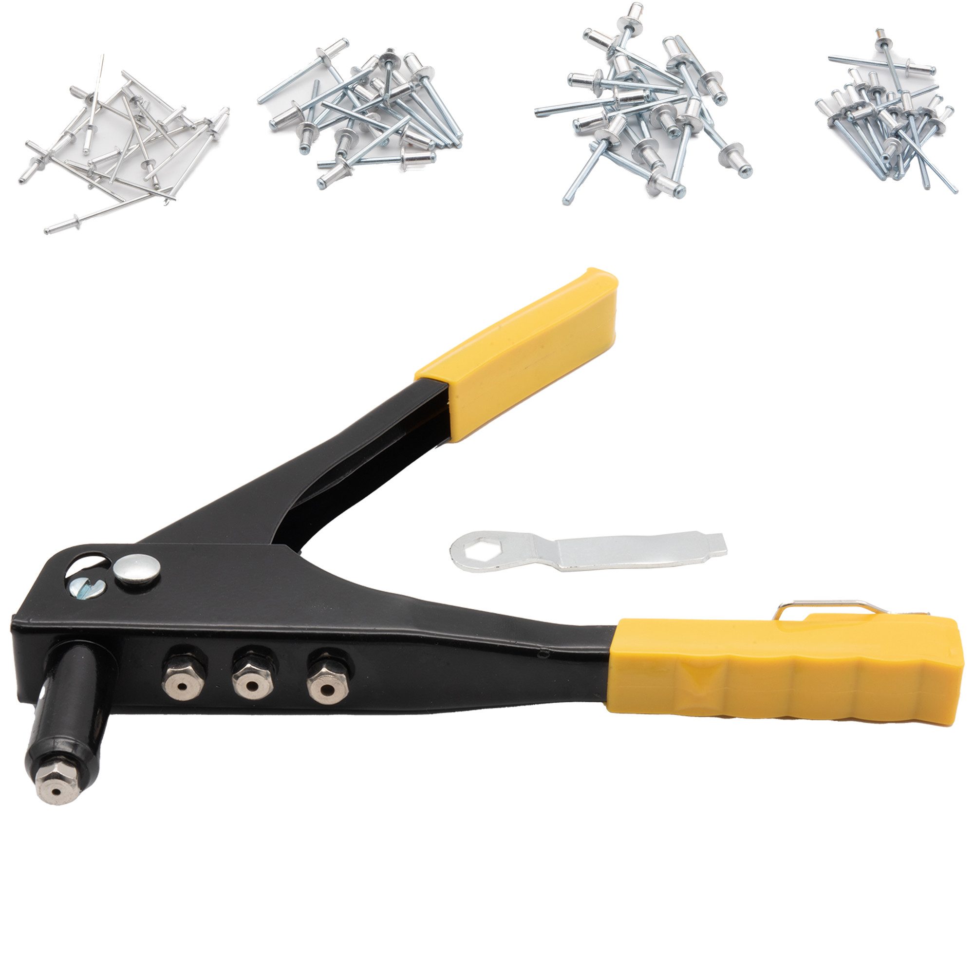 BENSON Niete Nietenzange Popnietzange Blindnietezange, Handnietzange, Blindnietzange, Nieten, Set