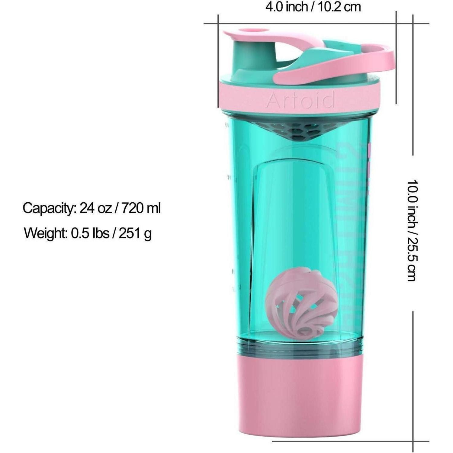 Artoid Mode Protein Shaker Motivationaler Sportmixer Eiweiß Protein Shaker 720ml Spiralkugel – Bild 4 von 5