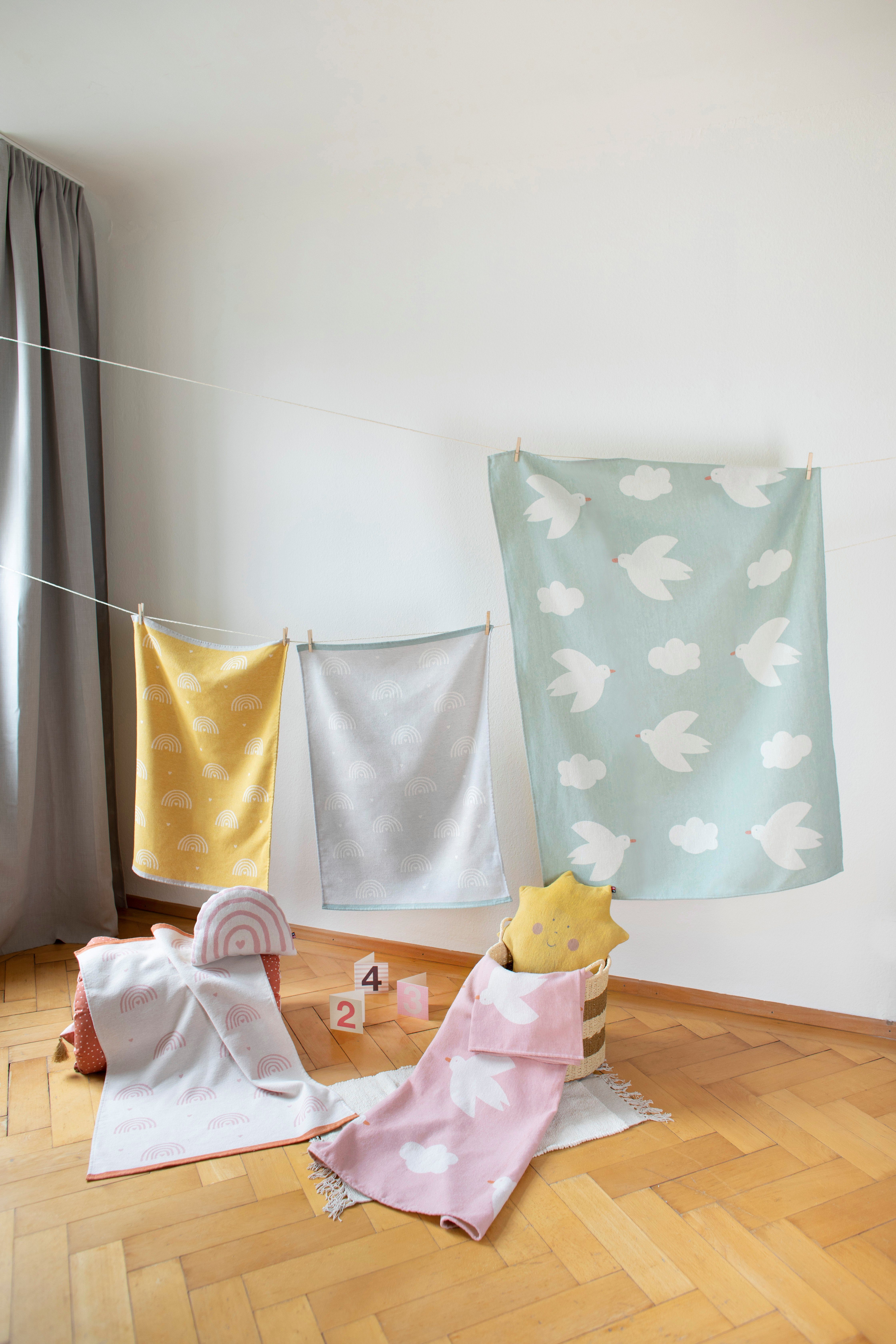 Babydecke Lima 'Regenbögen' 65 x 90 cm, DAVID FUSSENEGGER