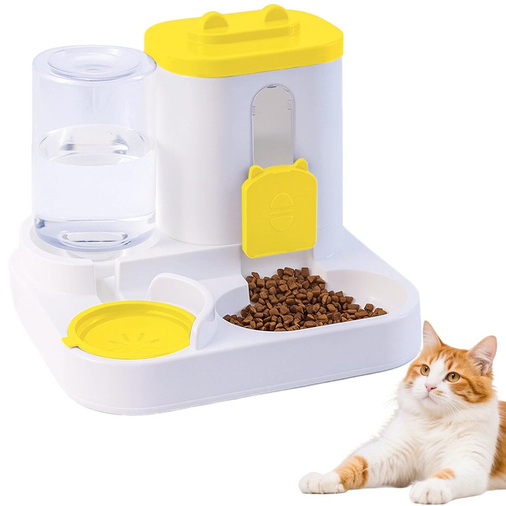 Ledander Futterspender Futterautomat Wasser,2 in 1, großer Wasserspender Futterspender, für kleine und mittelgroße Hunde, Katzen, Welpen und Kätzchen