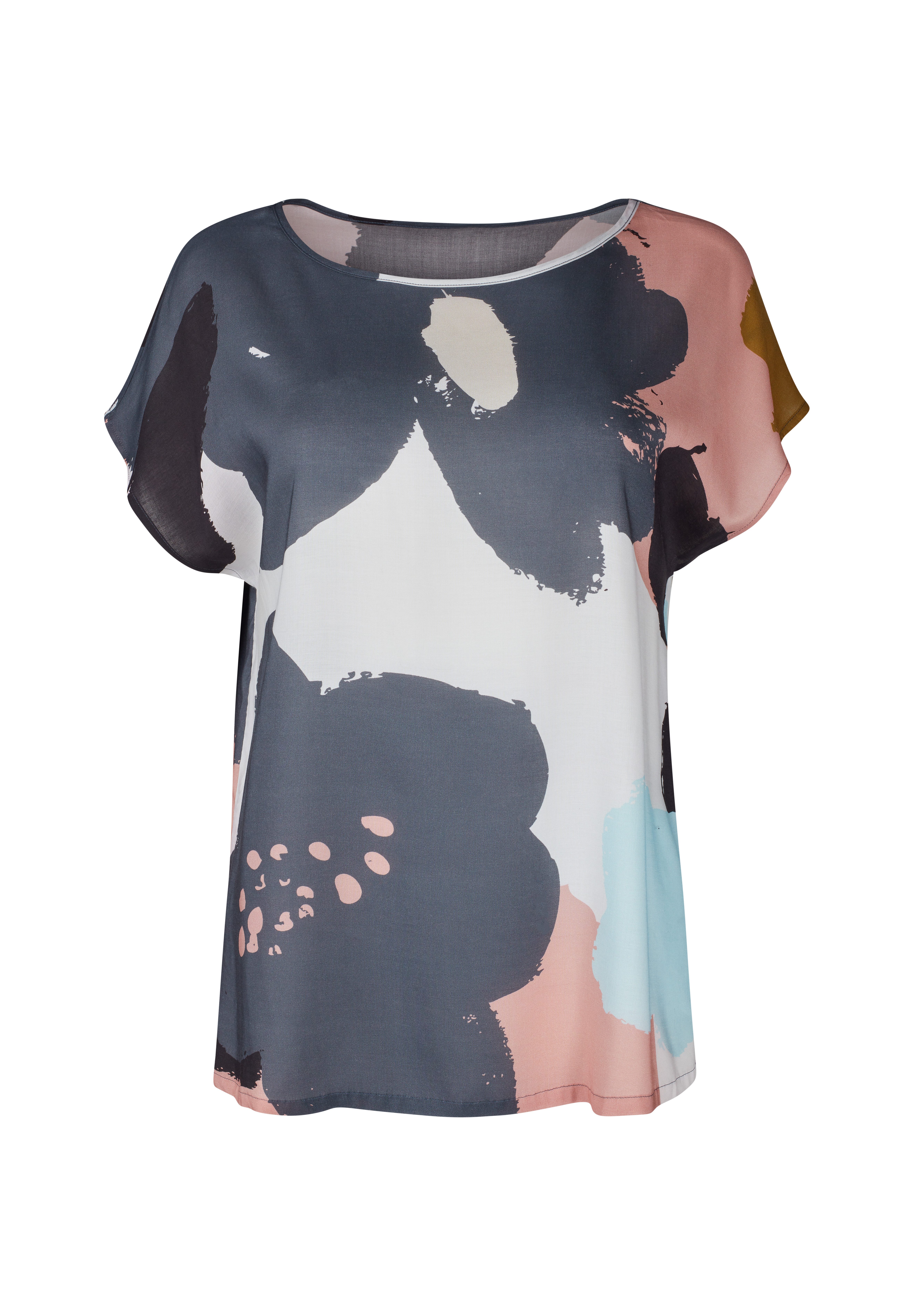 HUBER Pyjamaoberteil Damen Schlafanzugshirt Modisches Design