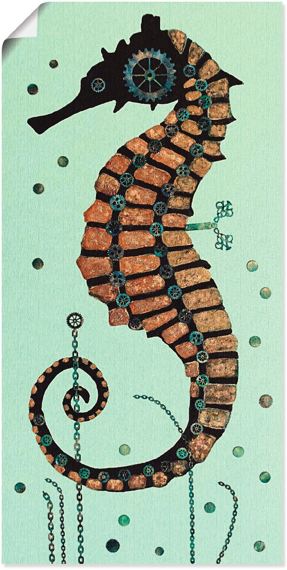 Artland Poster Seepferdchen Textur, Wassertiere (1 St), ohne Rahmen
