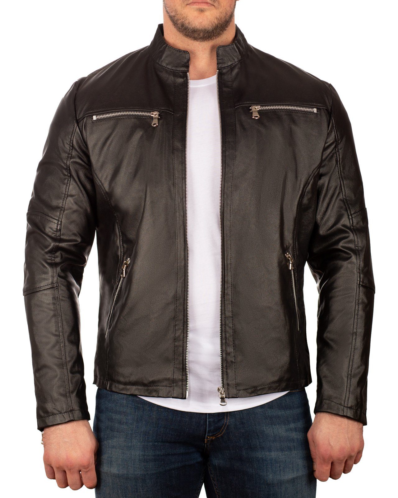 Reichstadt Lederjacke Herren Übergangsjacke 20RS25PU Kunstleder günstig online kaufen