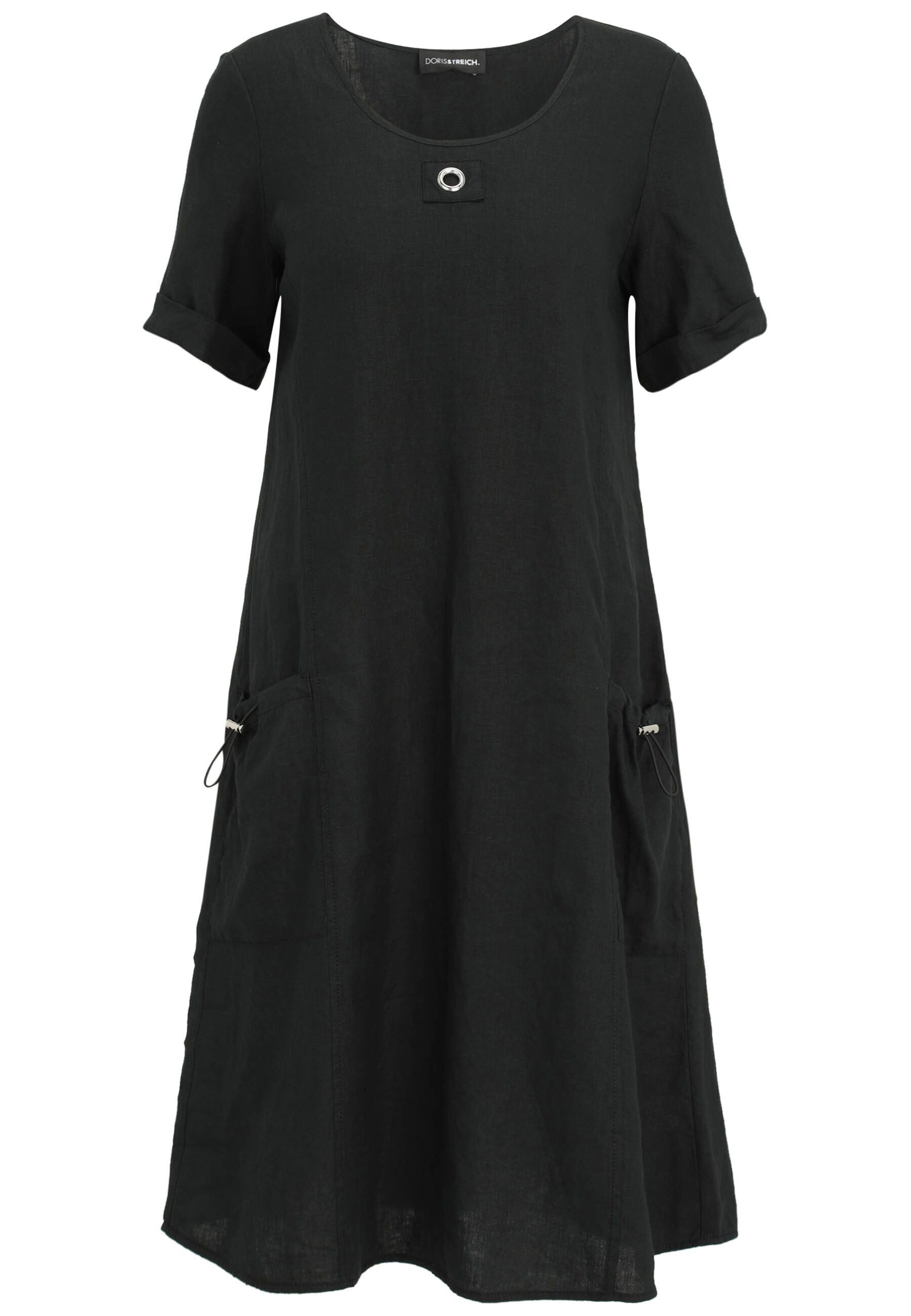 Doris Streich A-Linien-Kleid (1-tlg) aus Leinen mit Halbarm