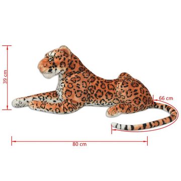 vidaXL Kuscheltier Leopard liegend Plüschtier Stofftier KuscheltierBraun XXL