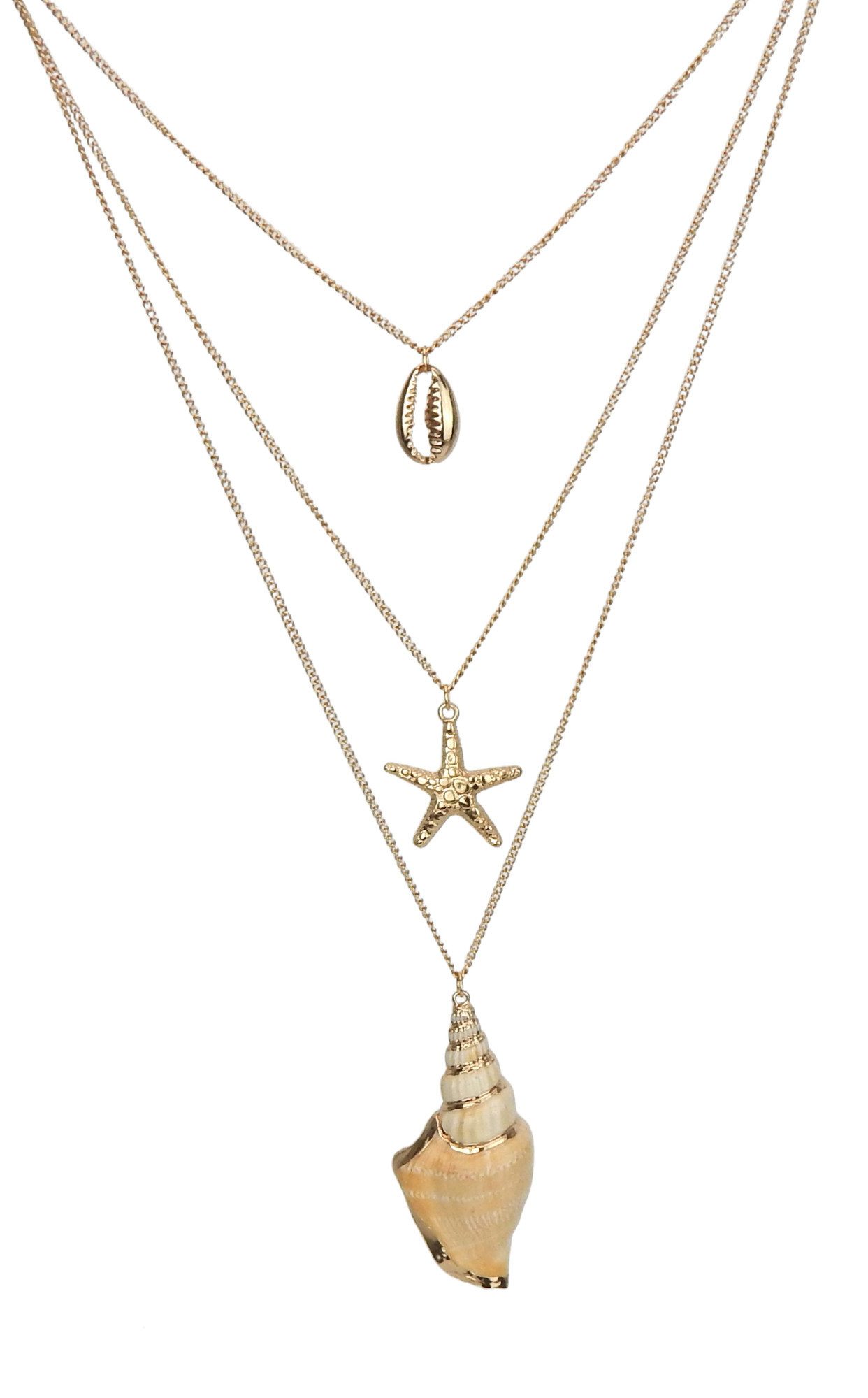Ella Jonte Kette mit Anhänger, maritime Boho Layering Kette gold Seestern M günstig online kaufen