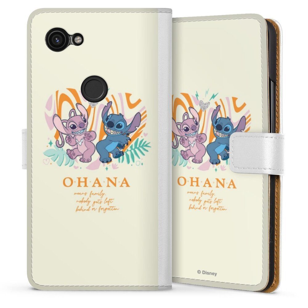 DeinDesign Handyhülle Lilo & Stitch Offizielles Lizenzprodukt Disney Stitch and Angel, Google Pixel 3a Hülle Handy Flip Case Wallet Cover Handytasche Leder