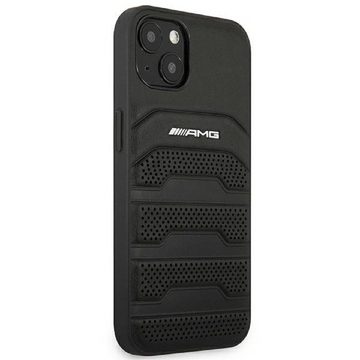 Mercedes Handyhülle Case AMG Echtleder Logo schwarz iPhone 14 Plus