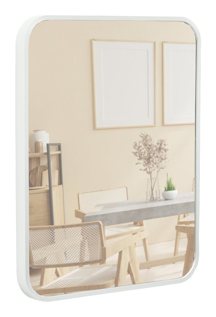 Badezimmerspiegel Wandspiegel (inklusive weiß Flurspiegel Schrauben und Terra | weiß Spiegel Dübel), weiß Home 40x50