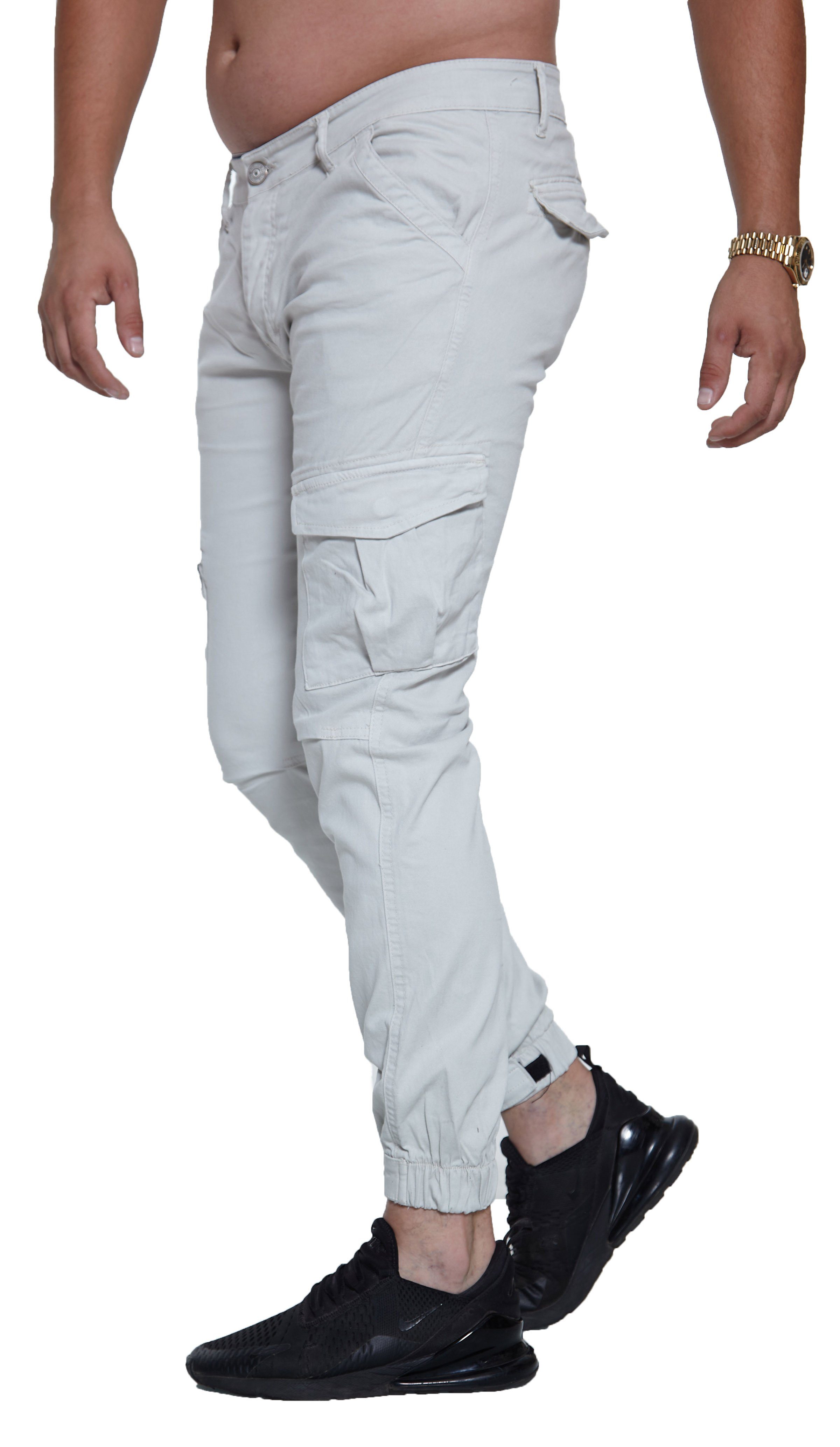 John Kayna Cargojeans John Kayna Chino H-3408 Fitness Freizeit Casual Altweiß