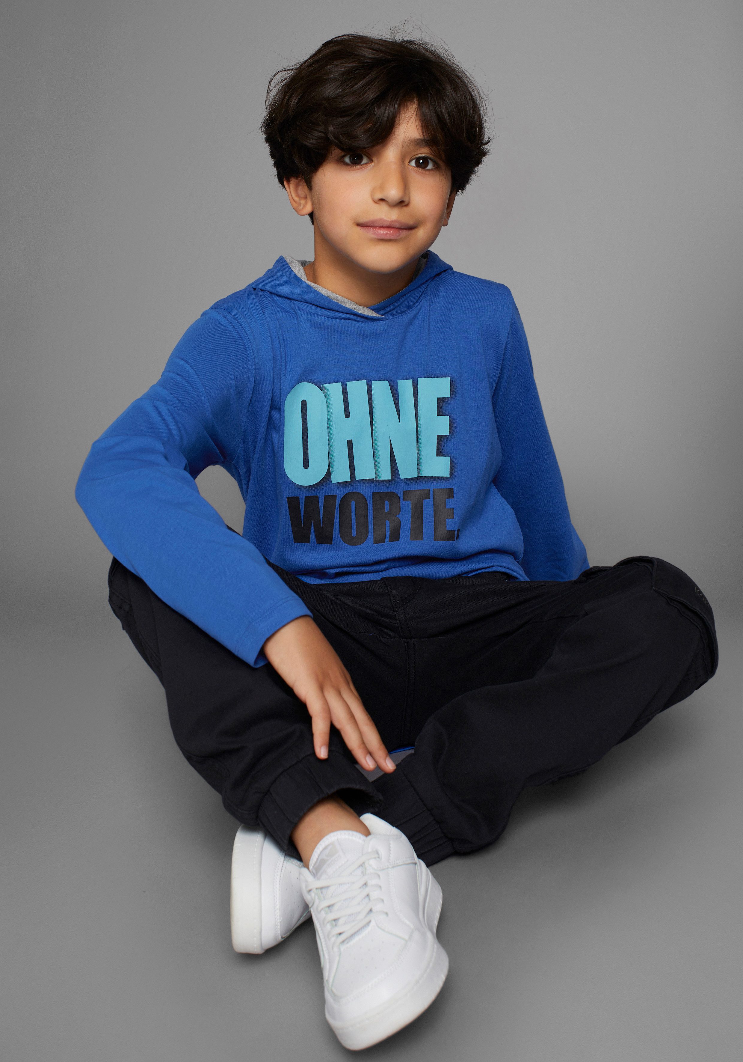KIDSWORLD Kapuzenshirt OHNE Worte!, cooler Spruch