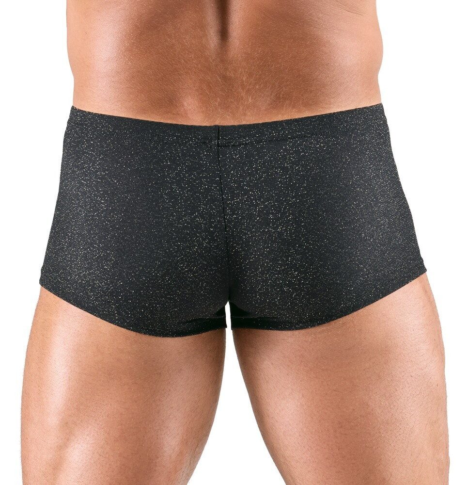 Svenjoyment Boxershorts Leicht transparente Boxershorts mit silber Glitzer - schwarz (1-St) Schillernder Silver-Look