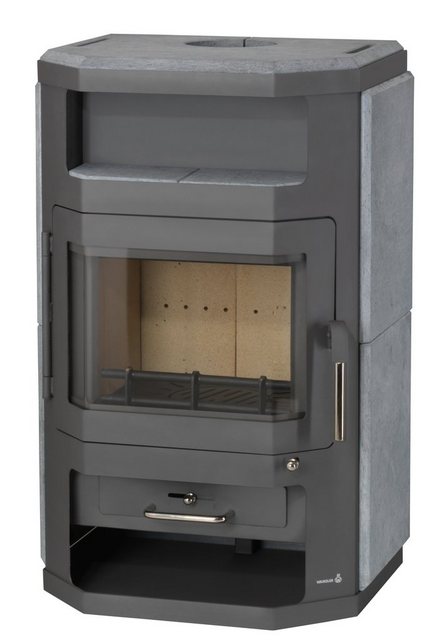 Wamsler Kaminofen Norden, Naturstein, 7,5 kW, Sekundärluftzufuhr, Teefach, Holzfach