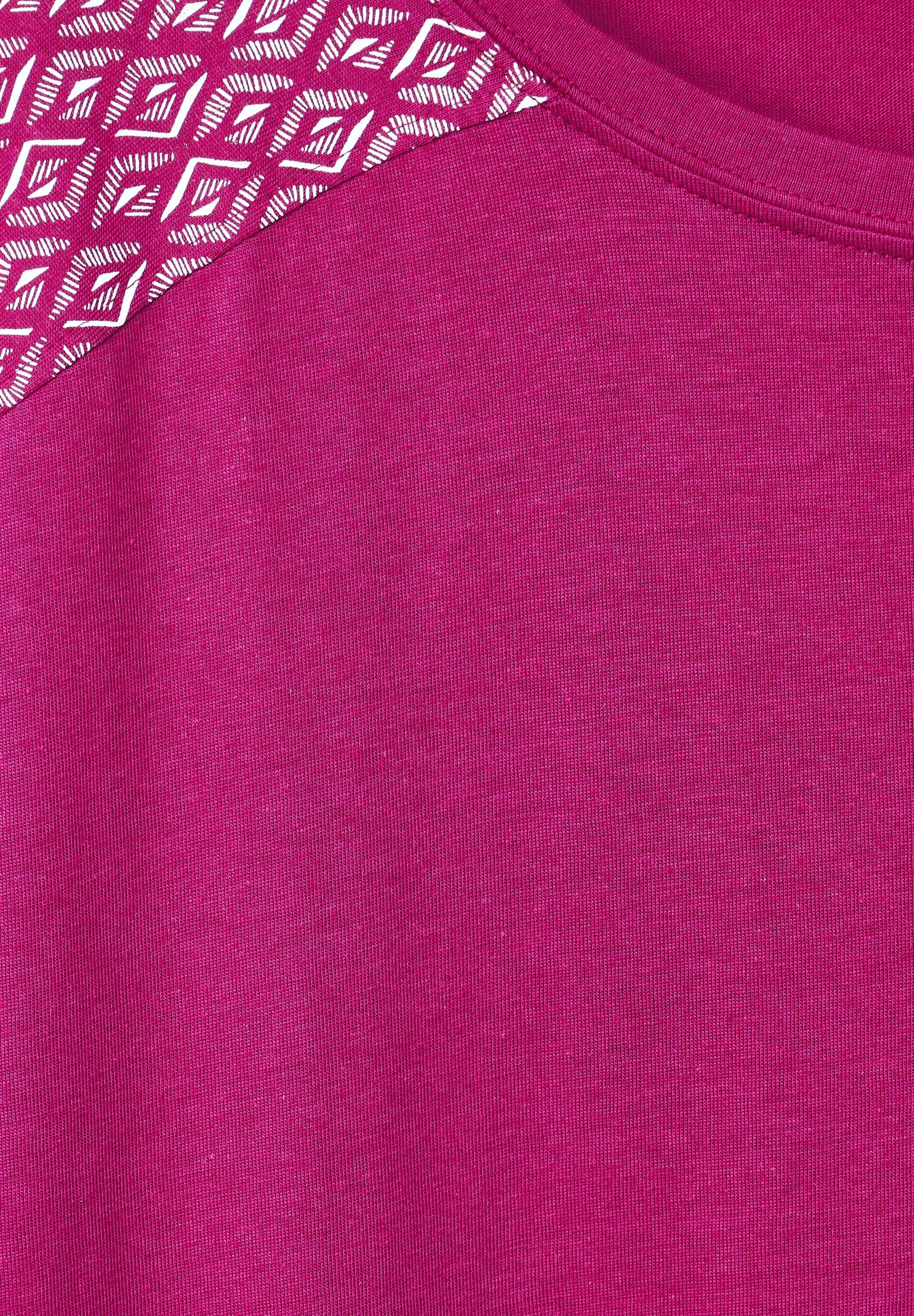 Cecil T-Shirt aus Materialmix cool pink softem