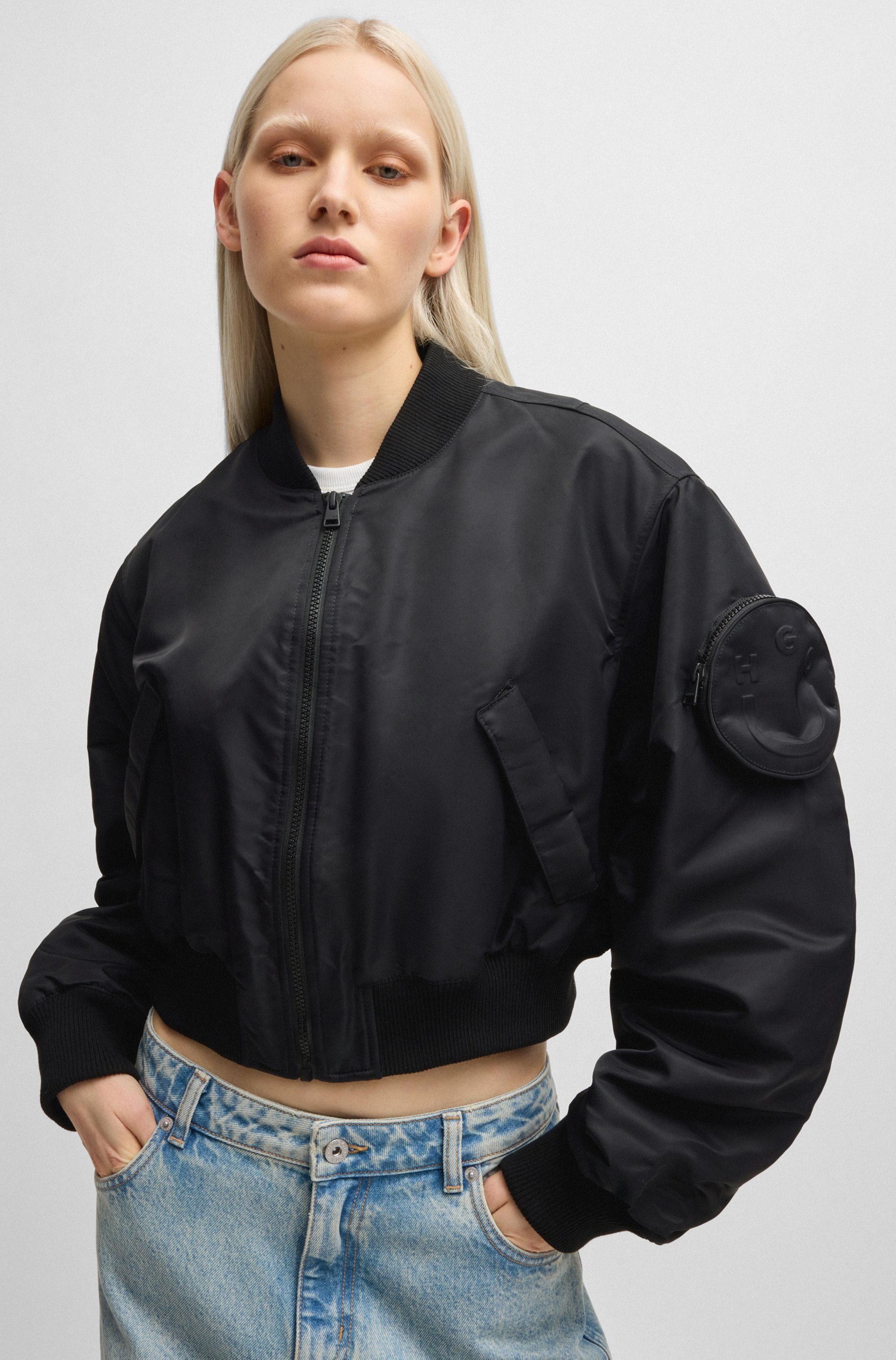 HUGO Blue Bomberjacke Foraia mit aufgesetzter günstig online kaufen