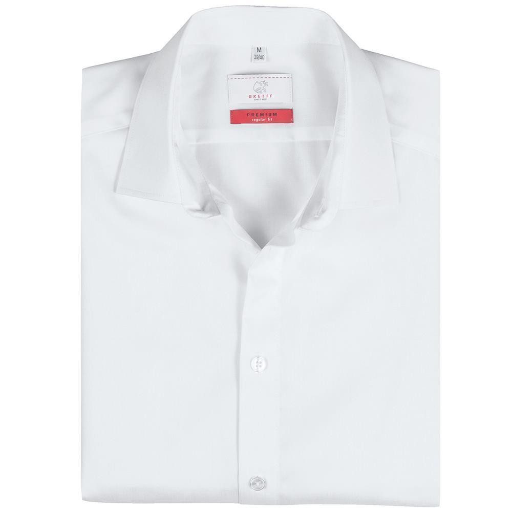 GREIFF Kurzarmhemd Greiff Corporate Hemd PREMIUM Herren OEKO TEX® Regular Fit Weiß