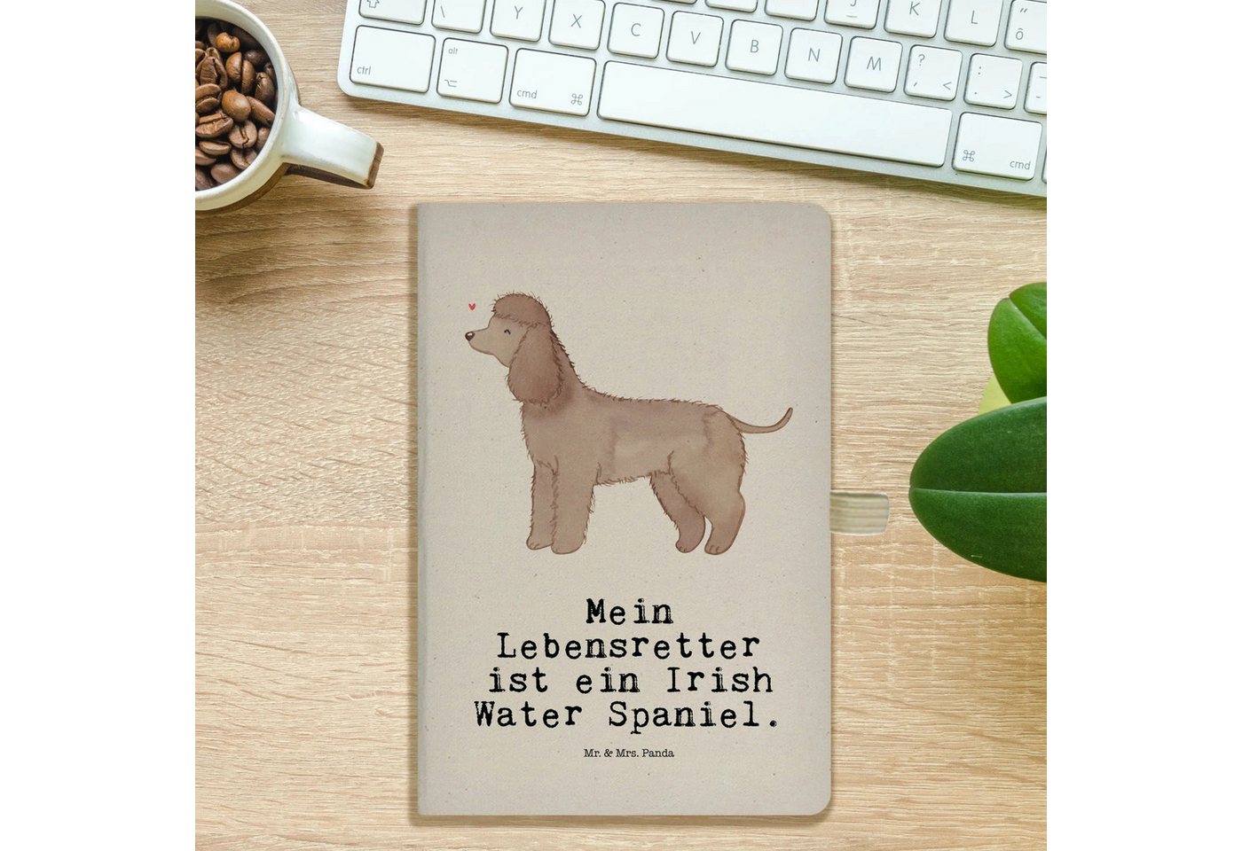 Thumbnail - Mr. & Mrs. Panda Notizbuch Irish Water Spaniel Lebensretter - Transparent - Geschenk, Notizbuch Mr. & Mrs. Panda, Inspir...
