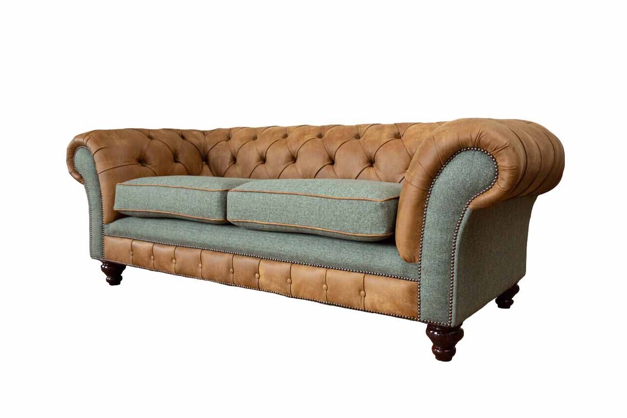 Sofa Sofas Chesterfield-Sofa, Chesterfield Wohnzimmer Klassisch JVmoebel Dreisitzer Design