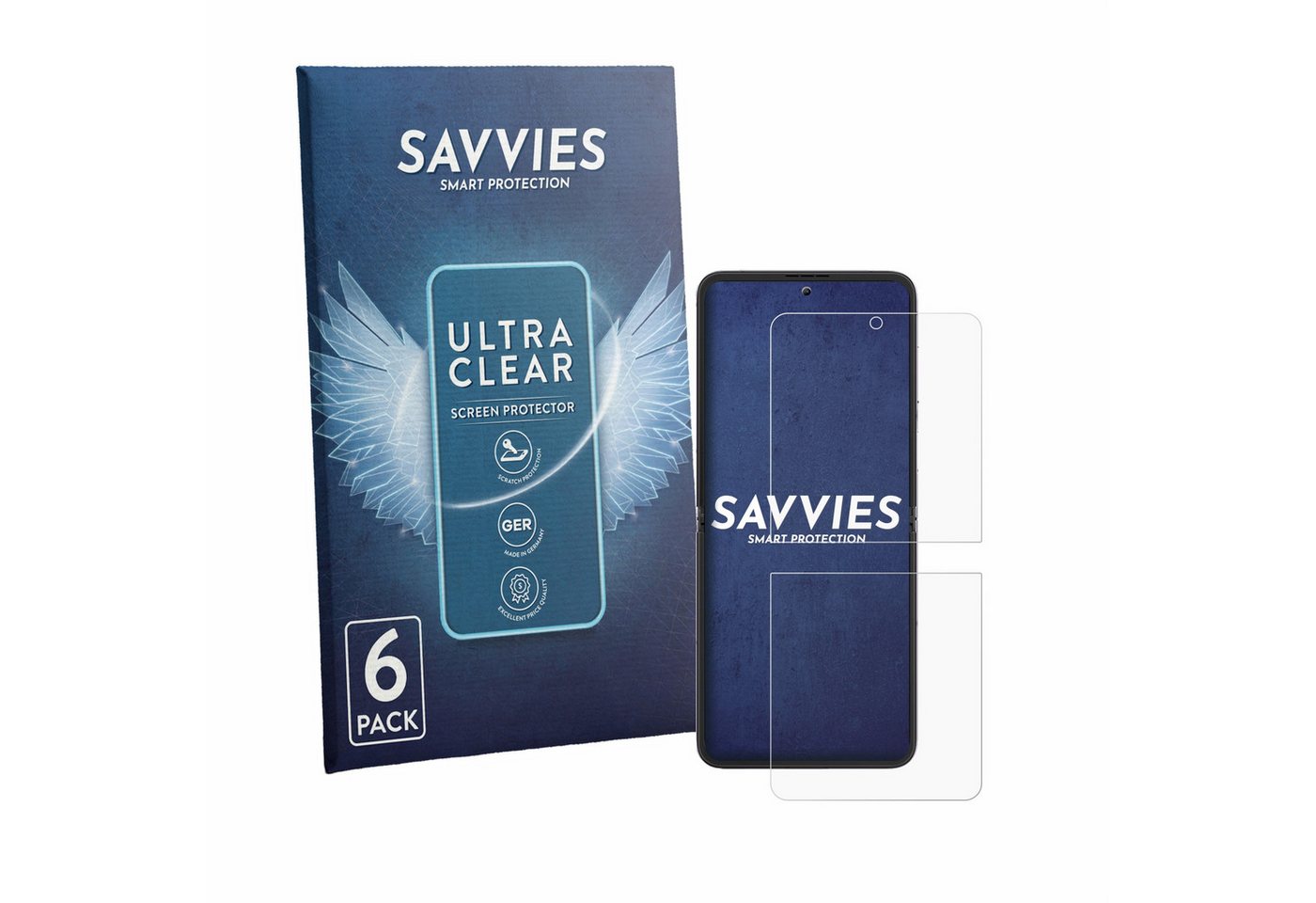 Savvies Displayschutzfolie Schutzfolie für Blackview Hero 10 (Vorderes Display), 6 Stück, Displayschutz Schutz Folie Klar Transparent