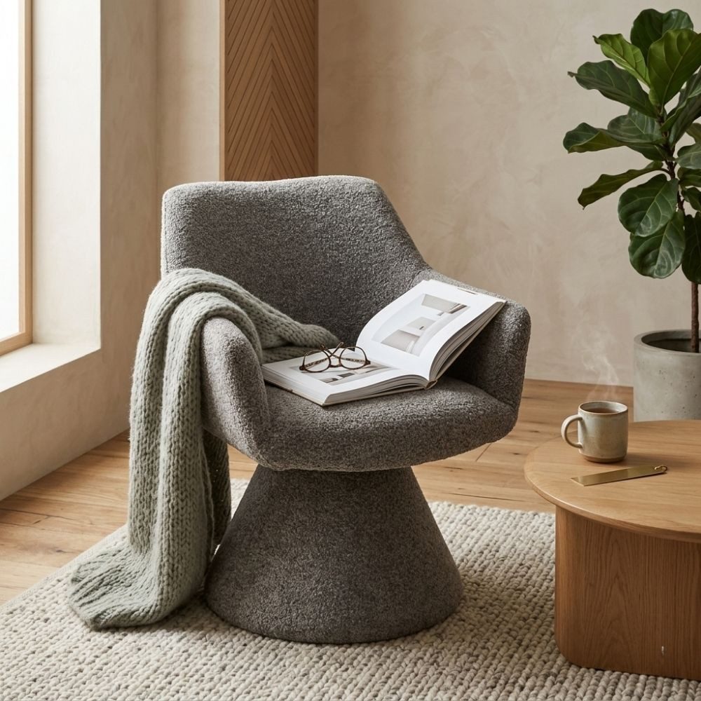LebensWohnArt Stuhl Komfortstuhl mit Drehfunktion BIENTO braun grau 180° Auto-Return – Bild 2 von 5