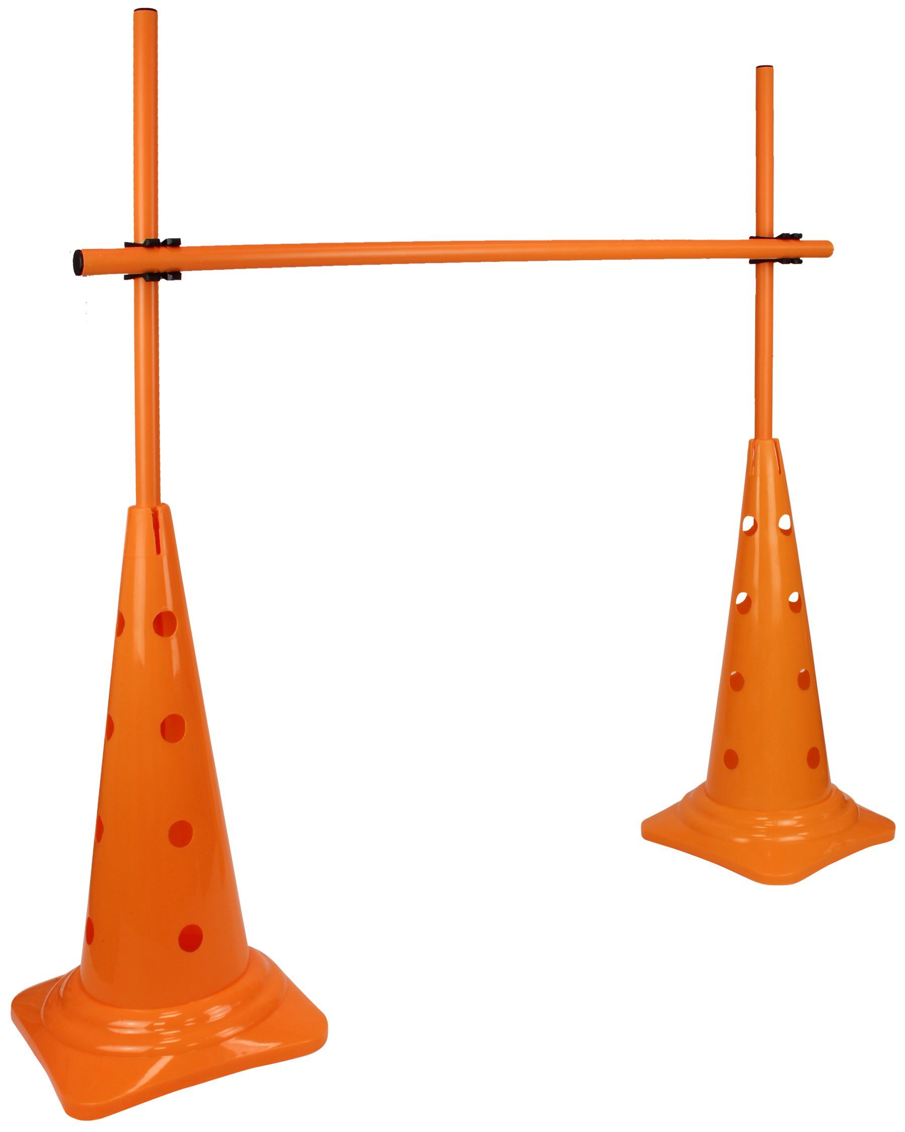 SPORTIKEL24 Agility-Hürde Kegel 50 Hürdenset mit Stangen 100 cm Farbe Orange, Sprunghöhe flexibel einstellbar