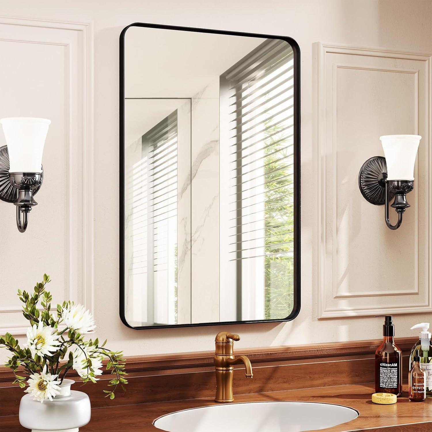 TLGREEN Wandspiegel (Eckig Metall Alu Rahmen Spiegel, 90x60cm Luxus Rechtec günstig online kaufen